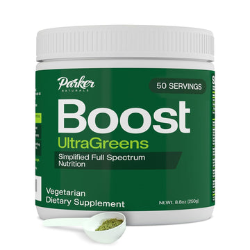 Boost UltraGreens Super Greens Powder - Organic Spirulina, Grasses & Antioxidants | Premium Superfood for Daily Energy | Detox & Whole-Body Wellness - 50 Servings Parker Naturals buy supplements canada