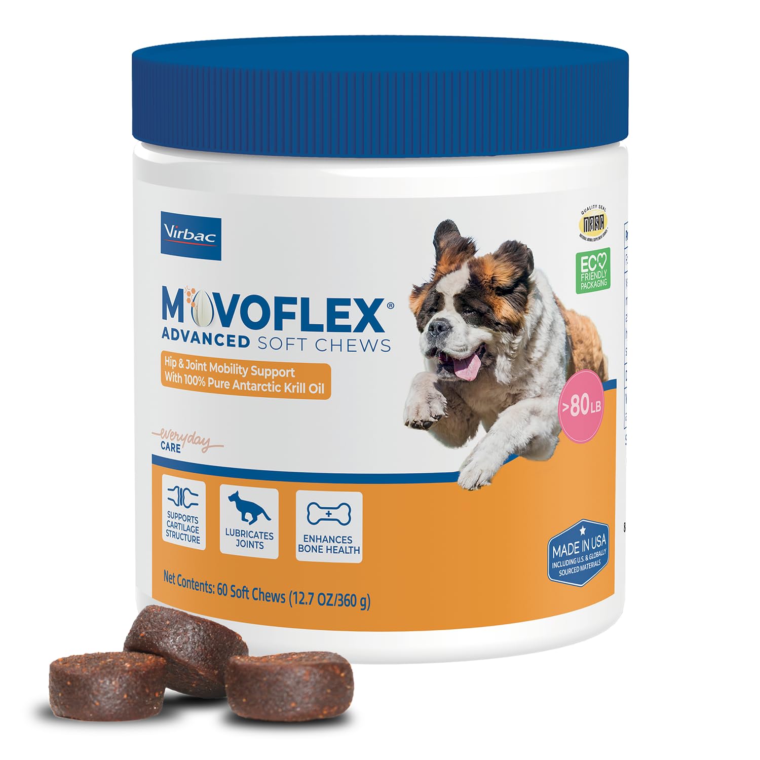MOVOFLEX Advanced Soft Chews Hip Joint Support Supplement for Large Dogs 60 Count by Virbac MOVOFLEX buy supplements canada