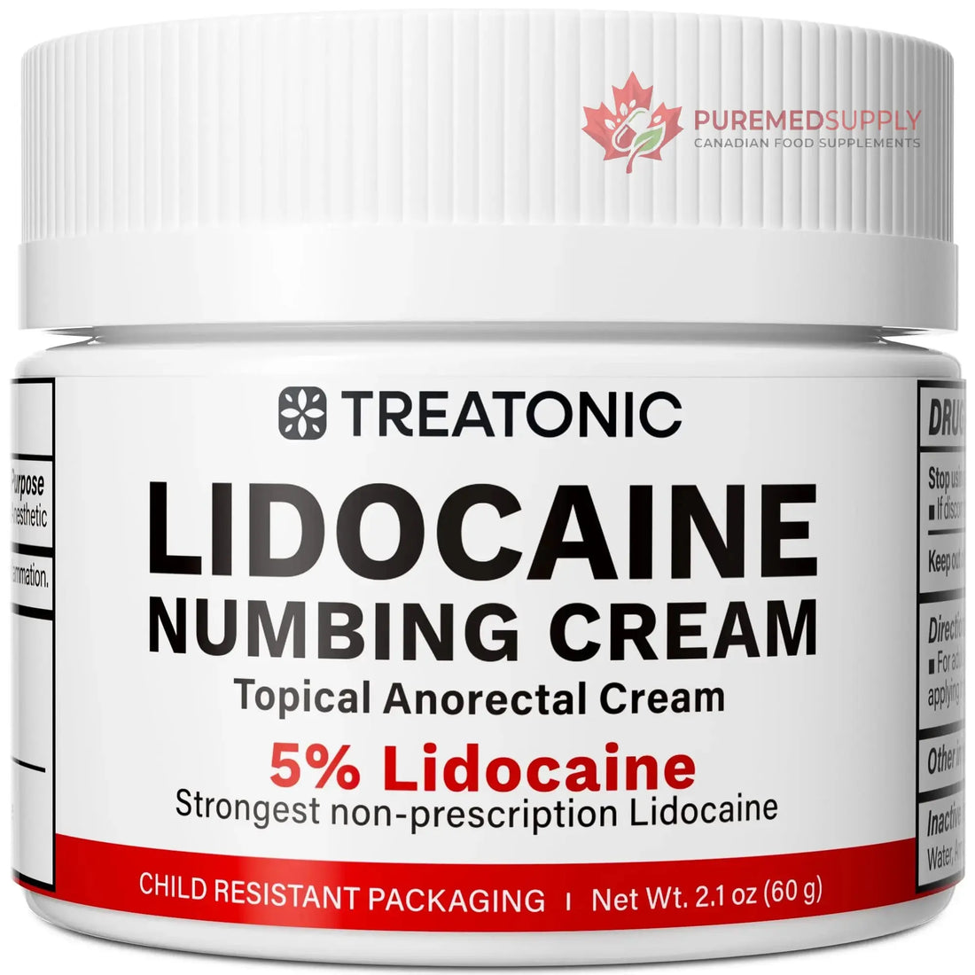 5% Lidocaine Topical Numbing Cream: Maximum Strength Topical Anesthetic Numb Cream for Pain Relief, Itching, Burning, Soreness, Hemorrhoid - Fast Acting & Long Lasting Numbing Formulation - 2.1 oz Treatonic buy supplements canada