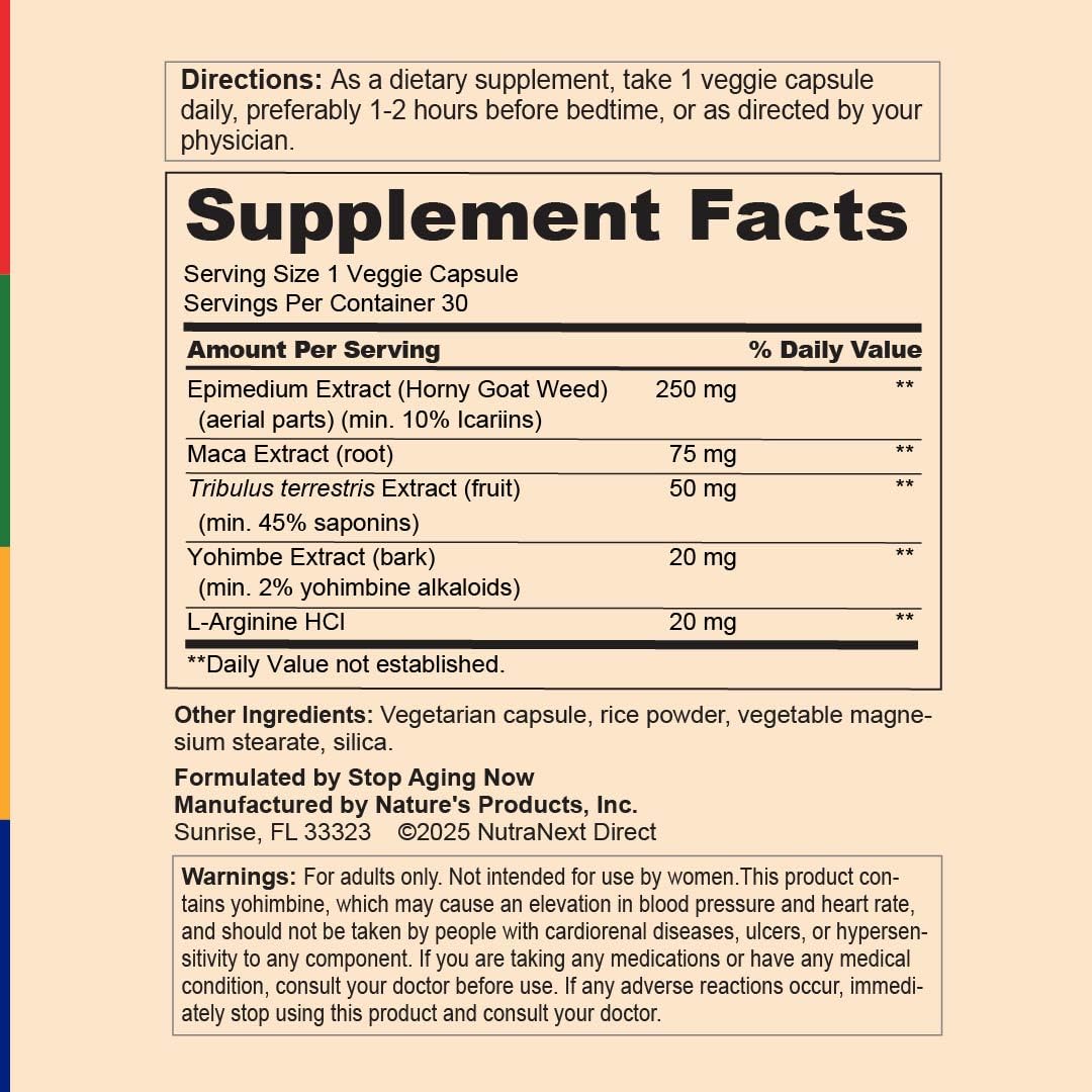 Stop Aging Now - Dynamic Man - Complex Supplement - 30 Vegetarian Capsules Stop Aging Now buy supplements canada