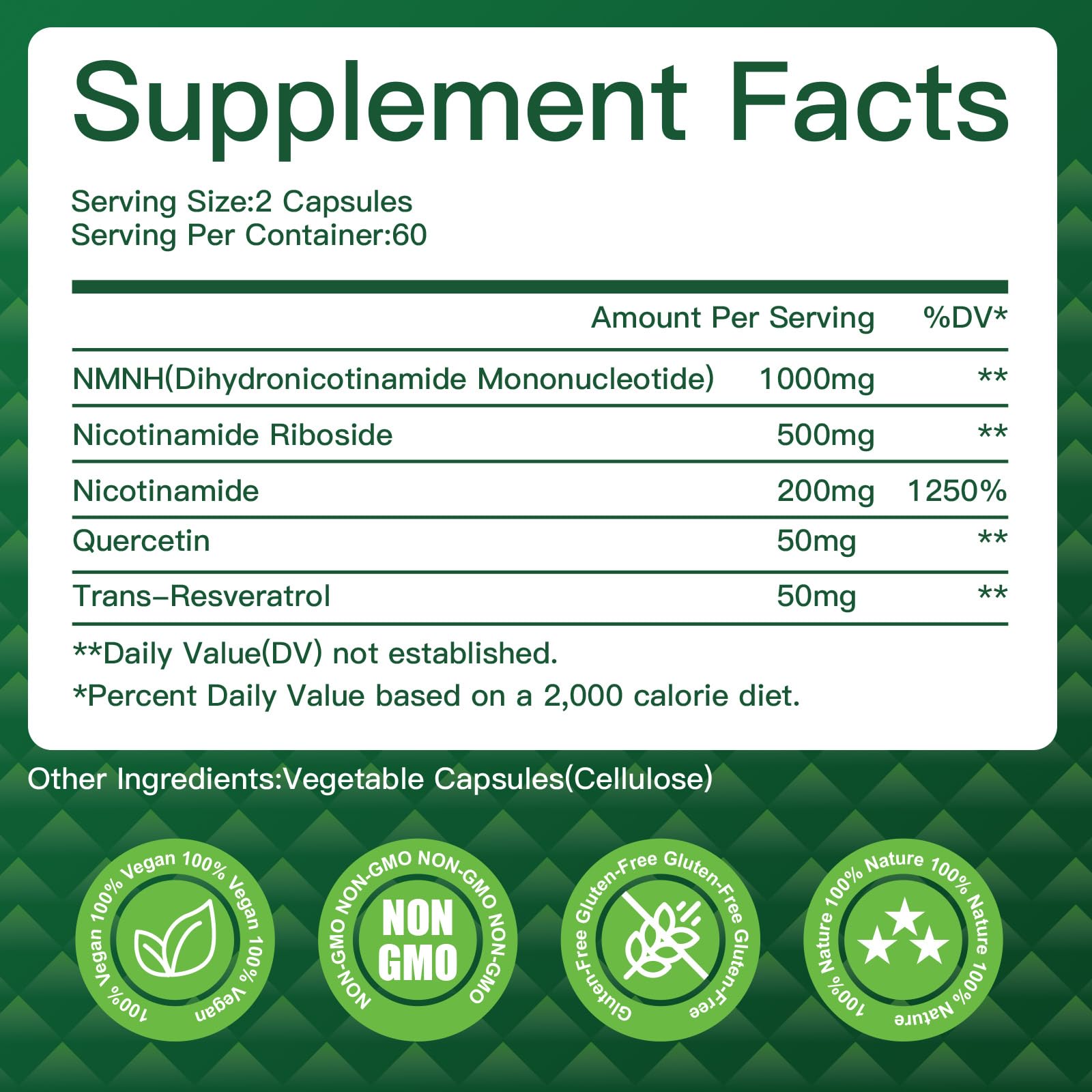 NMNH(Dihydronicotinamide Mononucleotide),NMNH Supplement 1000mg Pure Nicotinamide Mononucleotide,NAD High Purity Supplement Alternative,for Energy,Focus,Non-GMO, Gluten Free,120 Capsules VPKIN buy supplements canada