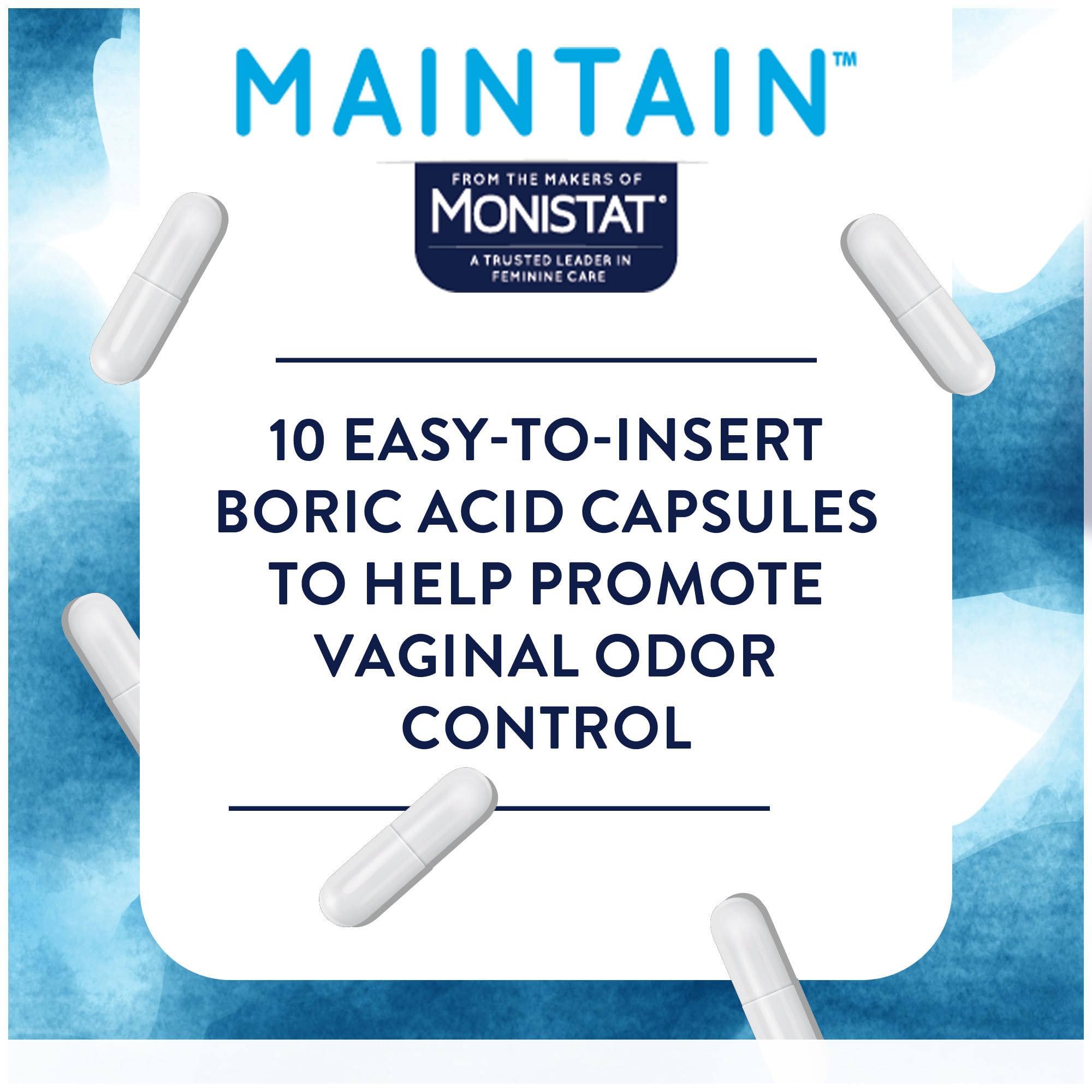Monistat Maintain Boric Acid Odor Control Kit, 10 Feminine Wipes & 10 Boric Acid Suppositories for Women, Fragrance-Free and Non-Irritating pH Balanced Formulas to Control Vaginal Odor Monistat buy supplements canada