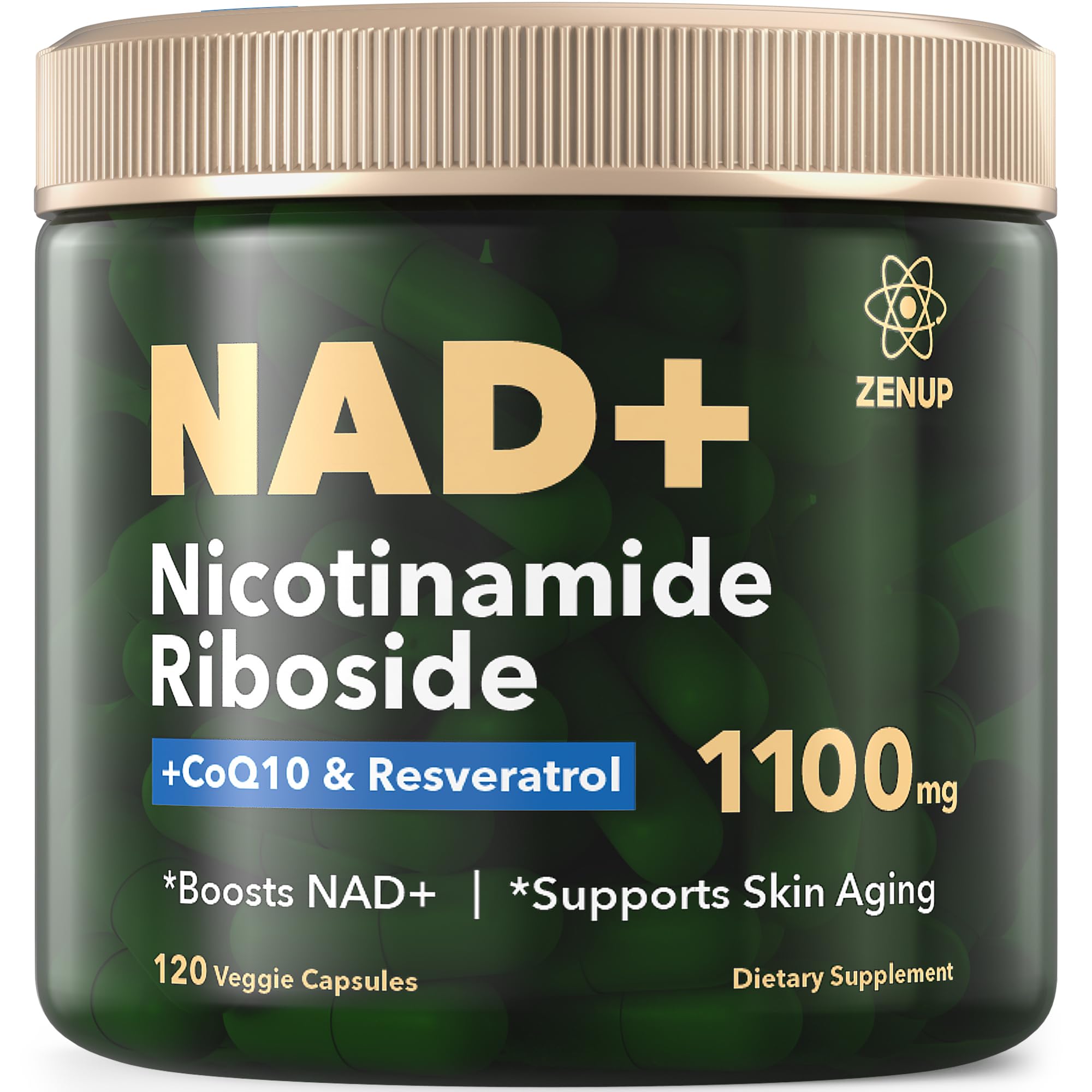 ZenUP NAD+ Supplement | 1100mg Liposomal Nicotinamide Riboside with Resveratrol & Quercetin | Anti-Aging, Cellular Energy, Mental Focus | 120 Caps ZenUP buy supplements canada