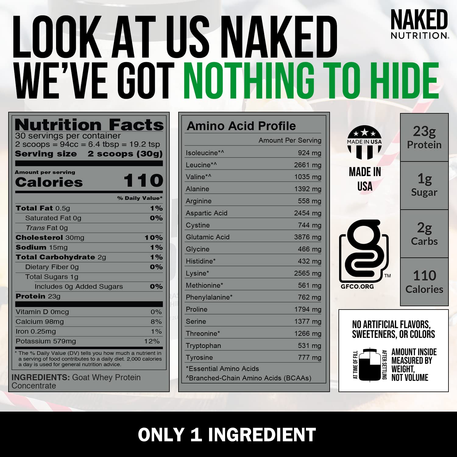 NAKED nutrition Naked Goat - Pasture Fed Goat Whey Protein Powder from Small-Herd NAKED buy supplements canada