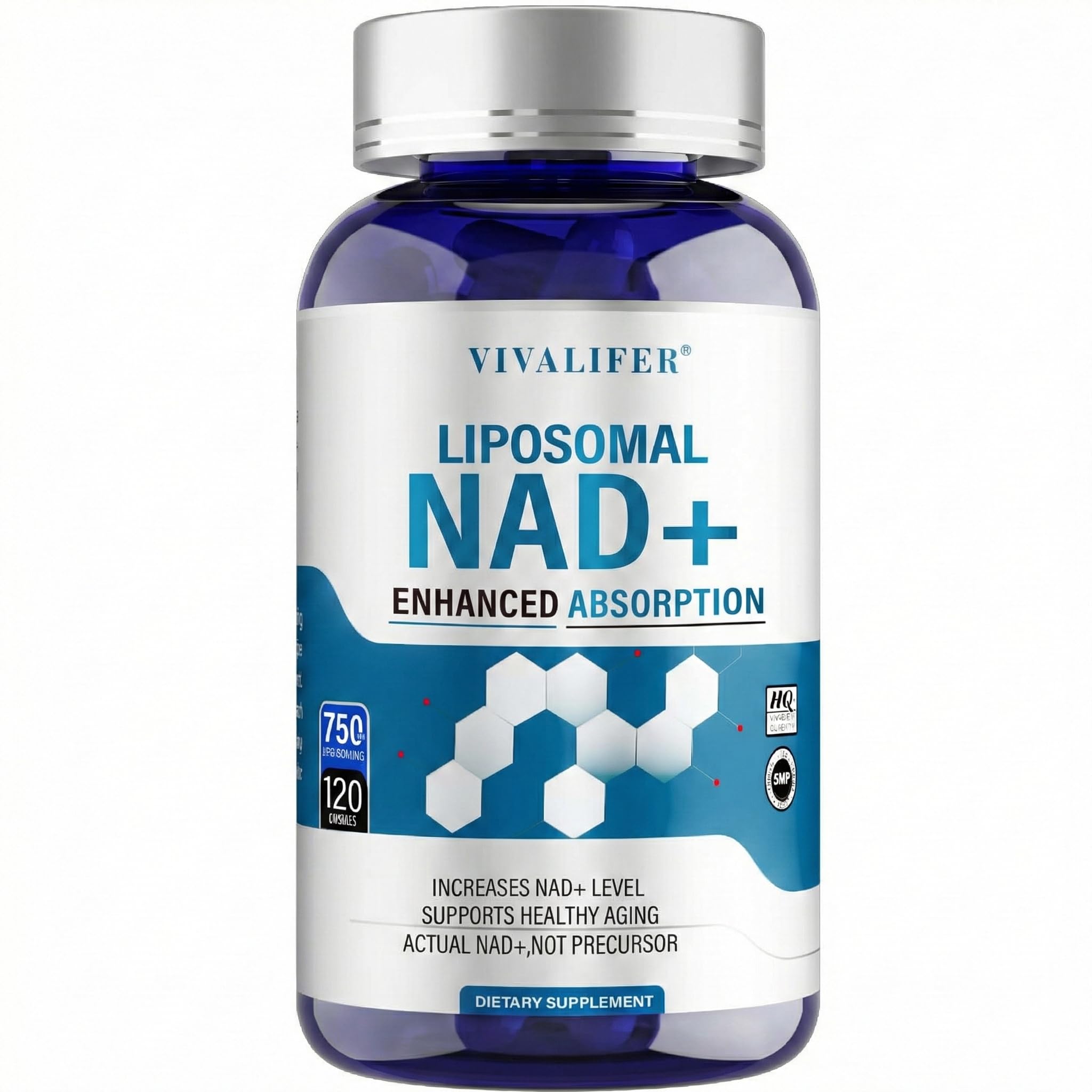 Liposomal NAD+ Supplement 750mg - 120 Capsules NMN Alternative Superior Absorption & Bioavailability -True Nicotinamide Adenine Dinucleotide for Cellular Energy, DNA Repair Support & Healthy Aging DQQI buy supplements canada