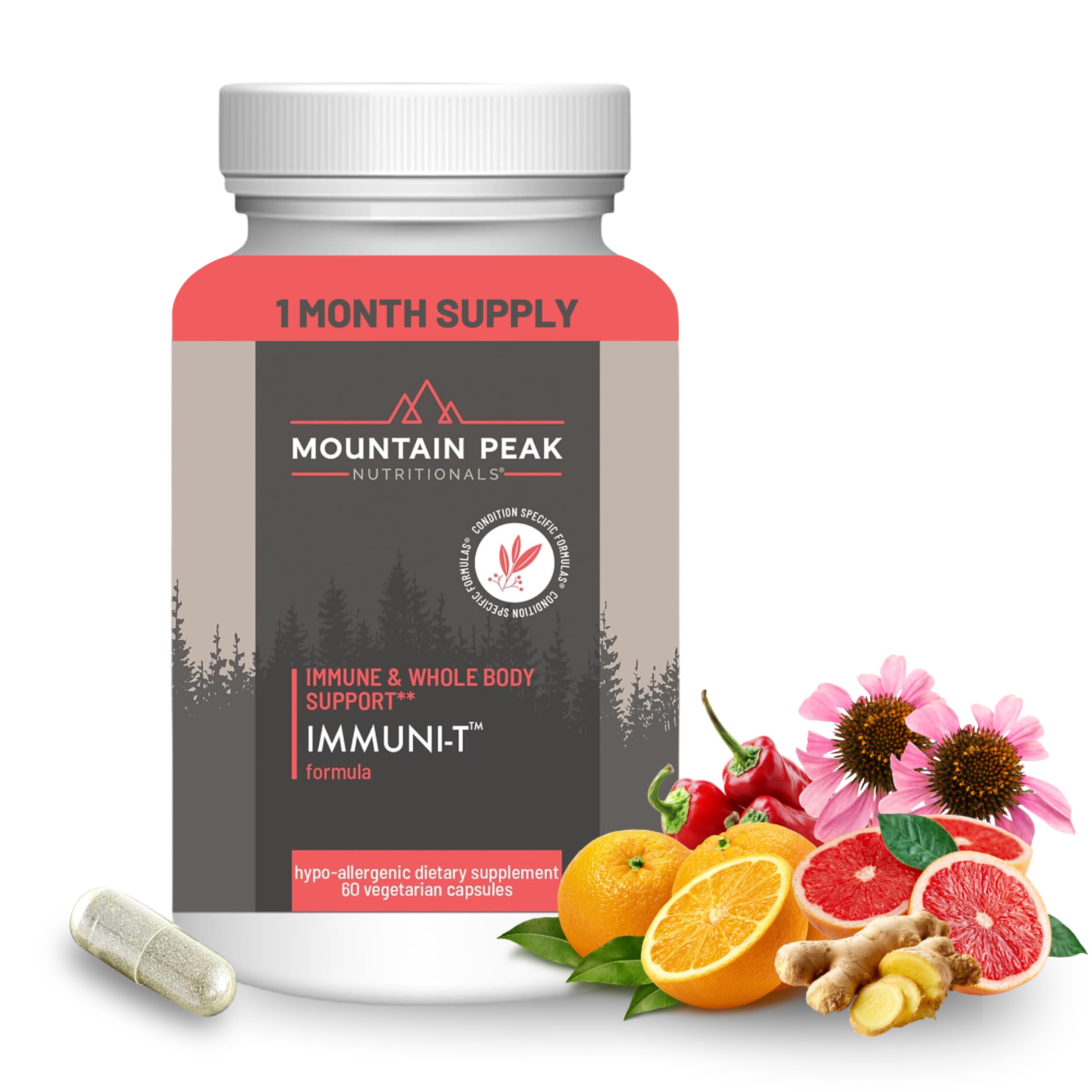Mountain Peak Nutritionals Immuni-T Advanced Immune Support Supplement - 4-in-1 Formula with Vitamin C, A, Zinc, & Mushroom Blend - Daily Wellness & Seasonal Defense (60 Vegetarian Capsules) Mountain Peak Nutritionals buy supplements canada