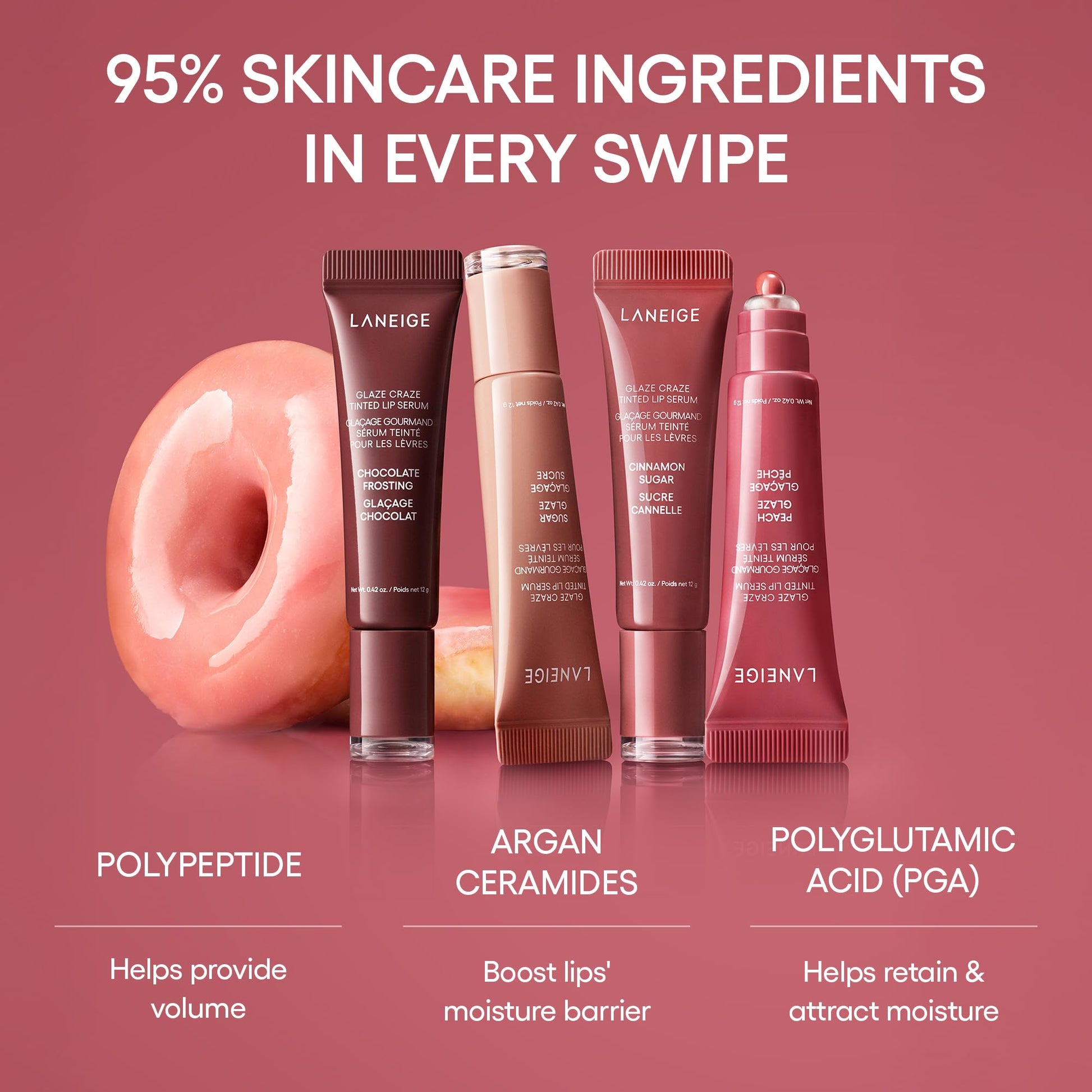 LANEIGE Glaze Craze Tinted Lip Serum, Raspberry Jam: Hydrating Lip Serum for Glossy, Nourished Lips with Plumping Polypeptides LANEIGE buy supplements canada