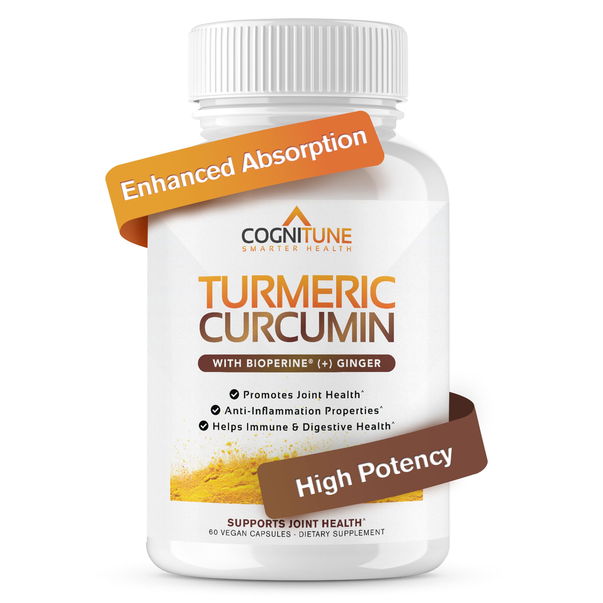 Organic Turmeric & Ginger Capsules - Turmeric Curcumin with Ginger & BioPerine, 95% Curcuminoids - Joint, Digestion, Immunity Support, Black Pepper Extract for Increased Absorption CogniTune buy supplements canada