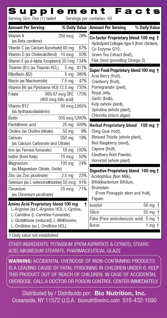 Bio Nutrition Women Wellness Tabs, 60 Count Bio Nutrition buy supplements canada