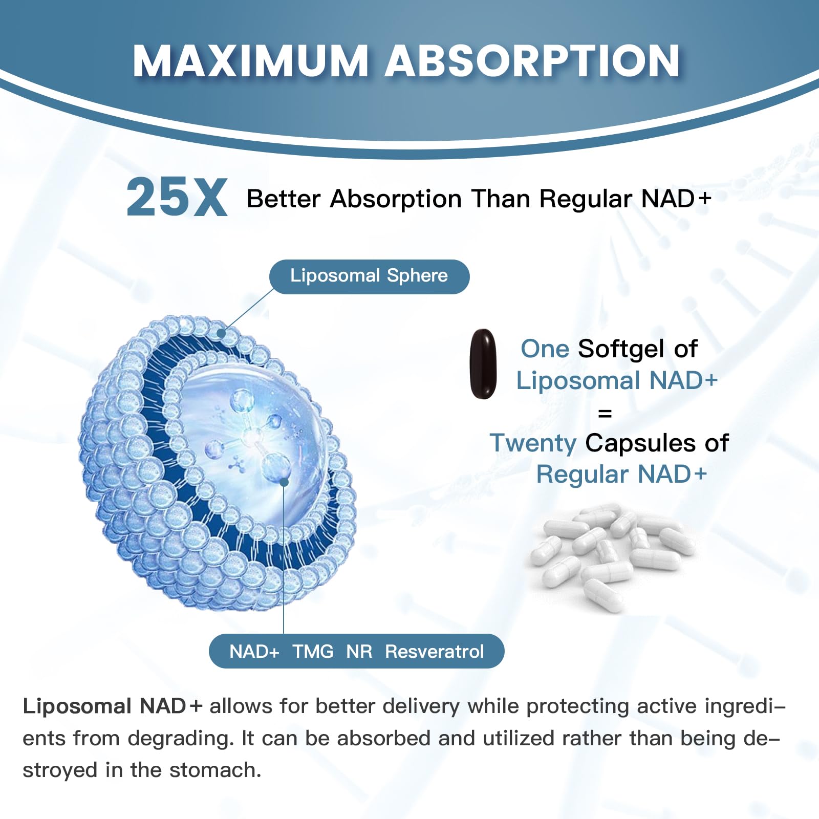 inGreens Liposomal NAD+ Supplement 1800 mg with Nicotinamide Riboside, Trans Resveratrol, Trimethylglycine，Replaces NMN, Boost NAD+, Aging Defense，Cellular Energy, 120 Softgels inGreens buy supplements canada