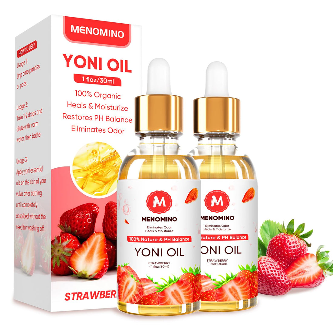 2 Pack Yoni Oil Feminine Oil for Women pH Balance - Feminine Deodorant - Vaginal Moisturizer - Eliminates Odor MENOMINO buy supplements canada