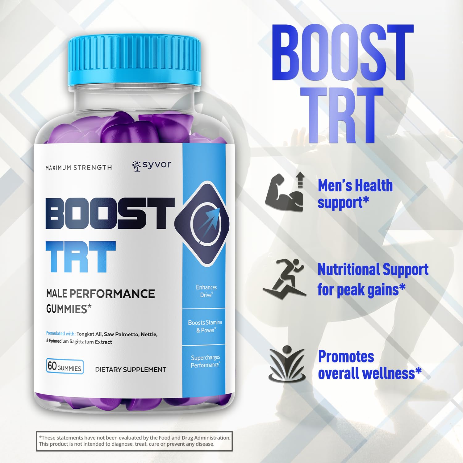 Boost TRT Gummies for Men, Official Boost TRT Male Performance Gummys with Natural Ingredients, Advanced BoostTRT Men's Gummy Supplement with Maximum Strength Premium Vitamins (60 Gummies) Syvor buy supplements canada