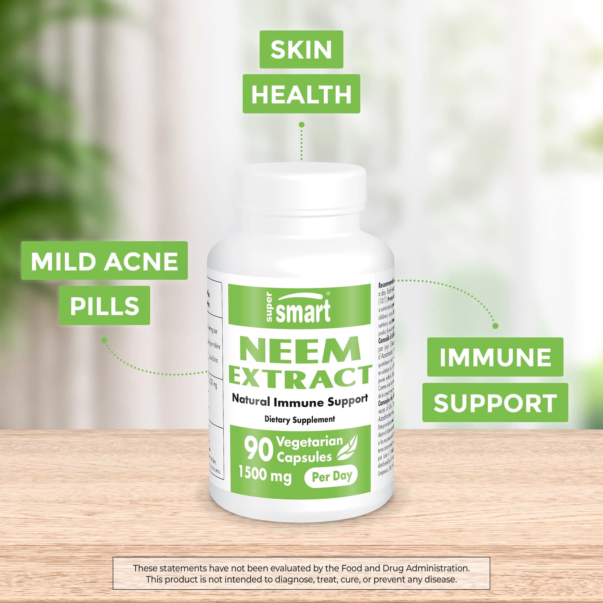 Supersmart - Neem Supplement 1500 mg per Day (Azadirachta Indica Leaf Oil Extract) Supersmart buy supplements canada