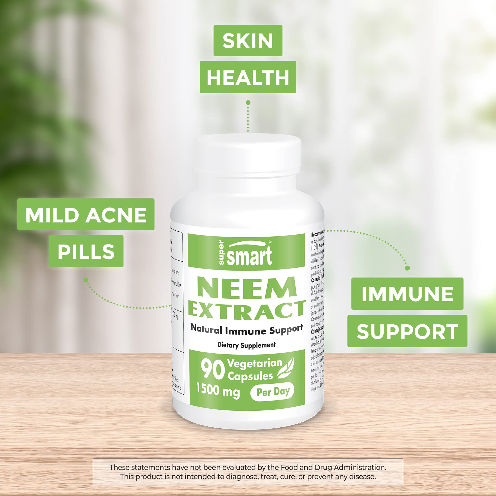 Supersmart - Neem Supplement 1500 mg per Day (Azadirachta Indica Leaf Oil Extract) Supersmart buy supplements canada