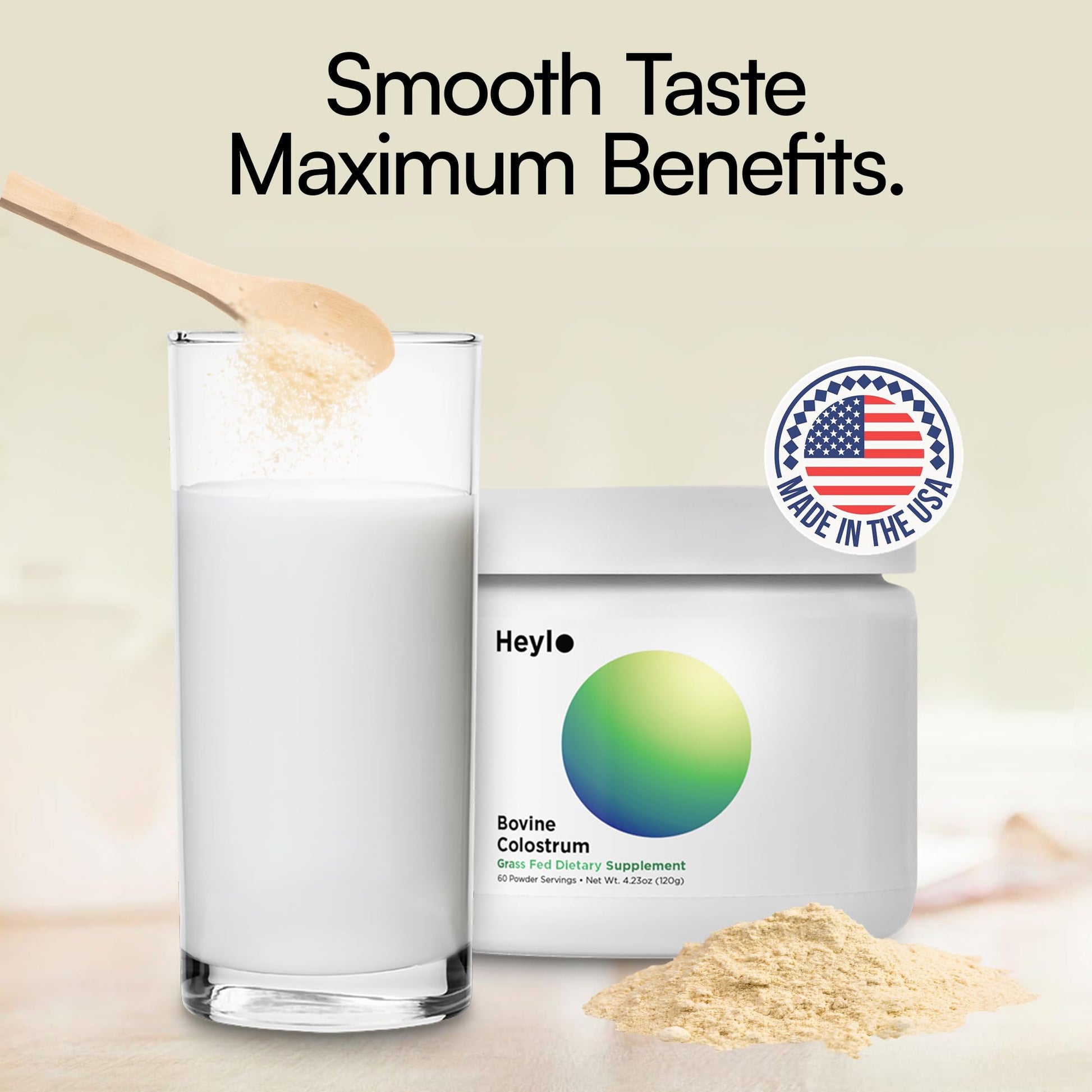 Heylo Premium Colostrum Powder – 100% Pure, Grass-Fed Bovine 40% IgG Supplement, Natural Gut Health Bloating Immunity Skin & Hair, Muscle Recovery, Rich in Immunoglobulins, 60 Servings Heylo Health buy supplements canada