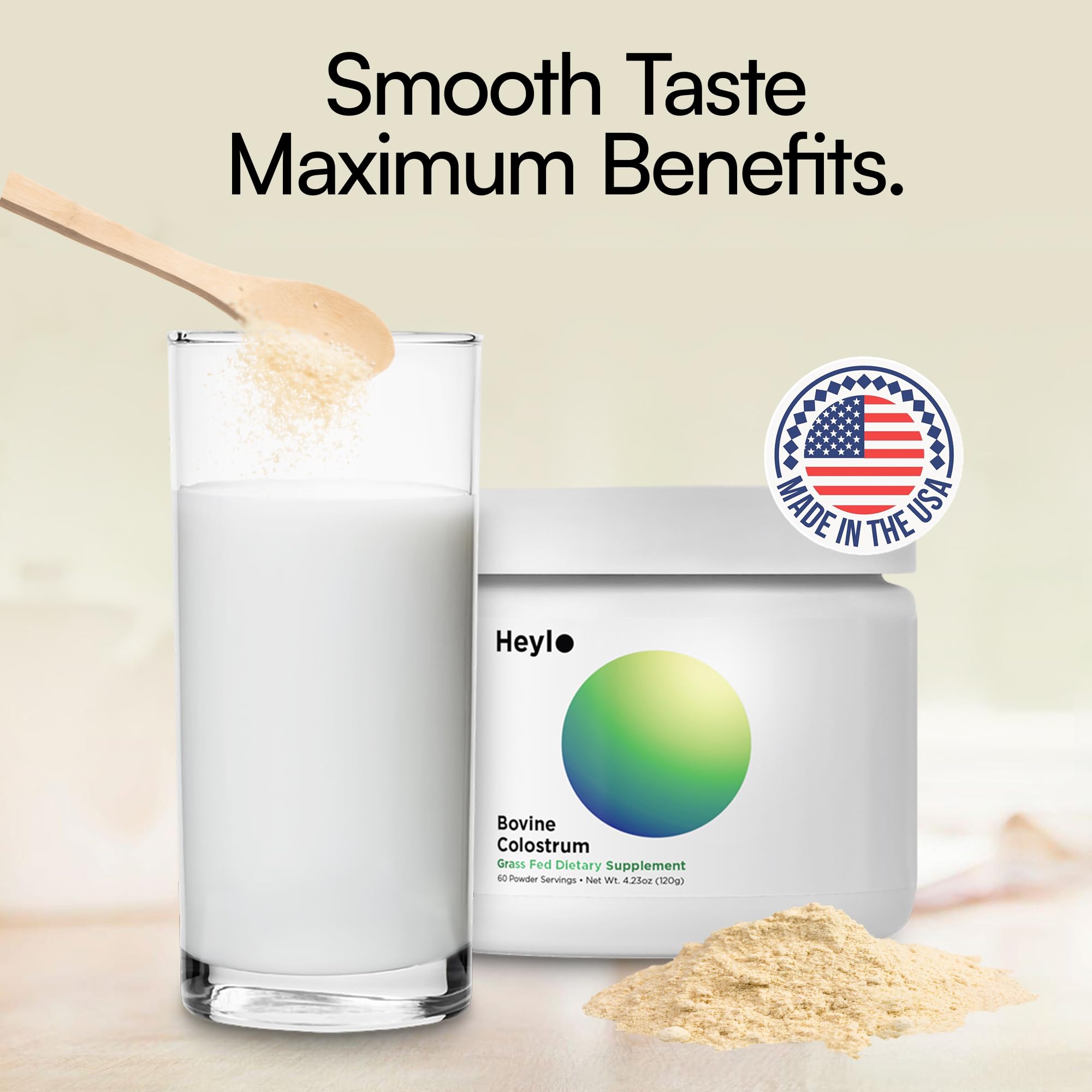 Heylo Premium Colostrum Powder – 100% Pure, Grass-Fed Bovine 40% IgG Supplement, Natural Gut Health Bloating Immunity Skin & Hair, Muscle Recovery, Rich in Immunoglobulins, 60 Servings Heylo Health buy supplements canada