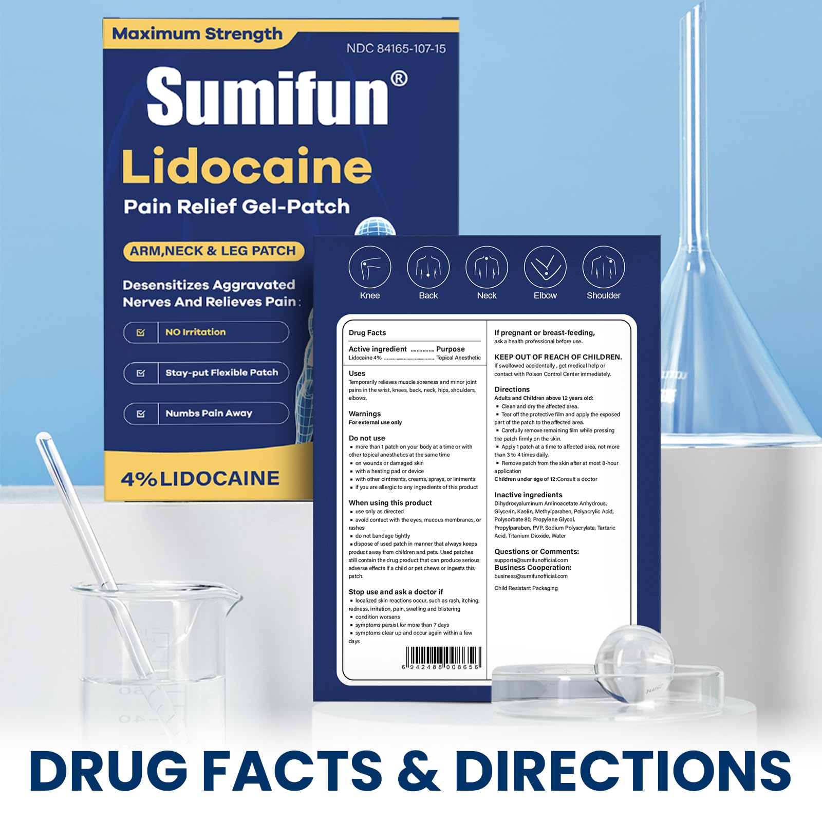 Sumifun Medium Size Lidocaine Patches - Plantar Fasciitis Relief, Foot & Neck & Arm & Small Pain Areas - Maximum OTC Strength - Stays in Place (Small, Count, 15) Sumifun buy supplements canada
