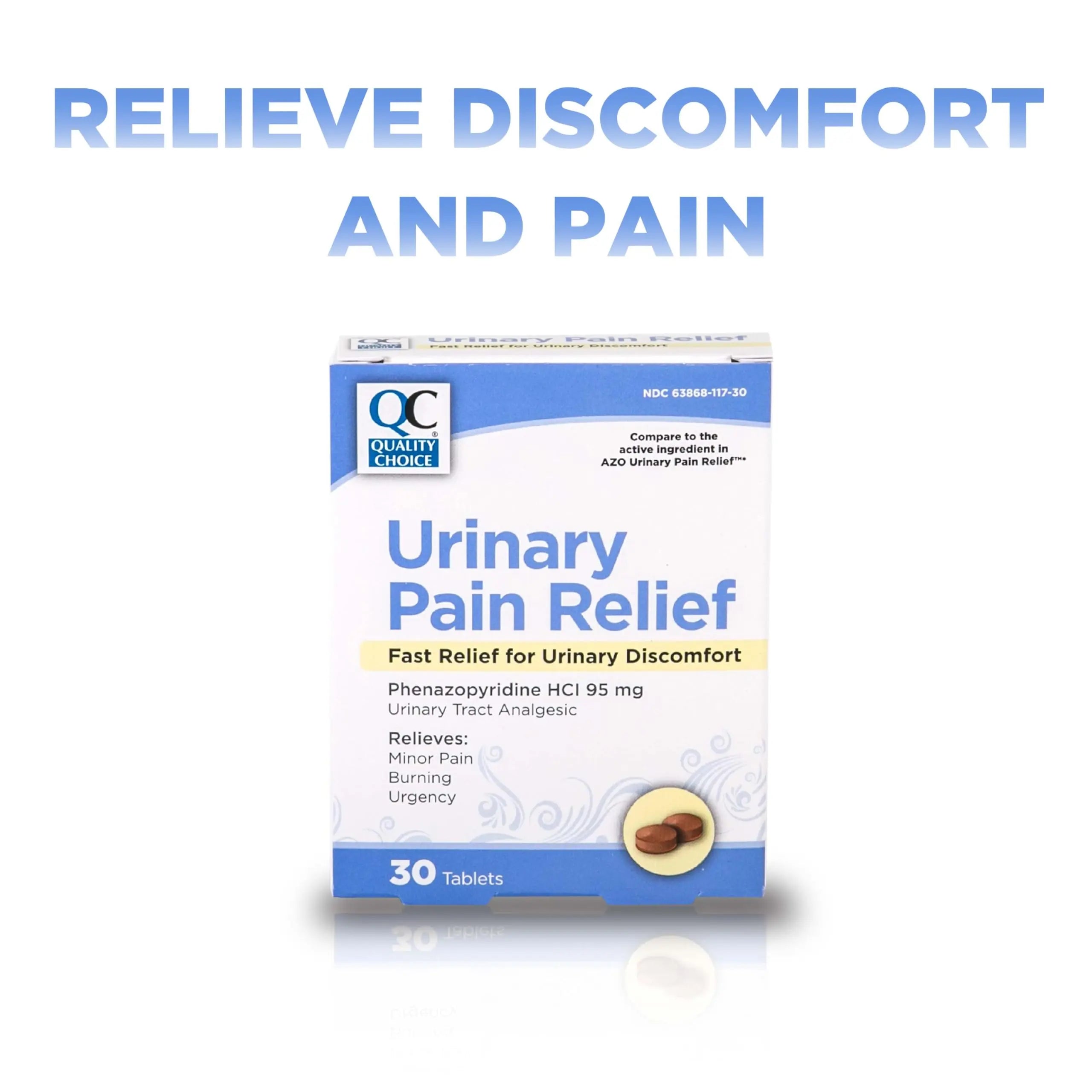 Quality Choice Fast Acting Urinary Pain Relief, Phenazopyridine Hydrochloride 95mg, Relieves UTI Pain, Burning, Frequent Urination, Bladder Discomfort, Urgency. One 30 Tablet Box (30 Total Tablets) Quality Choice buy supplements canada