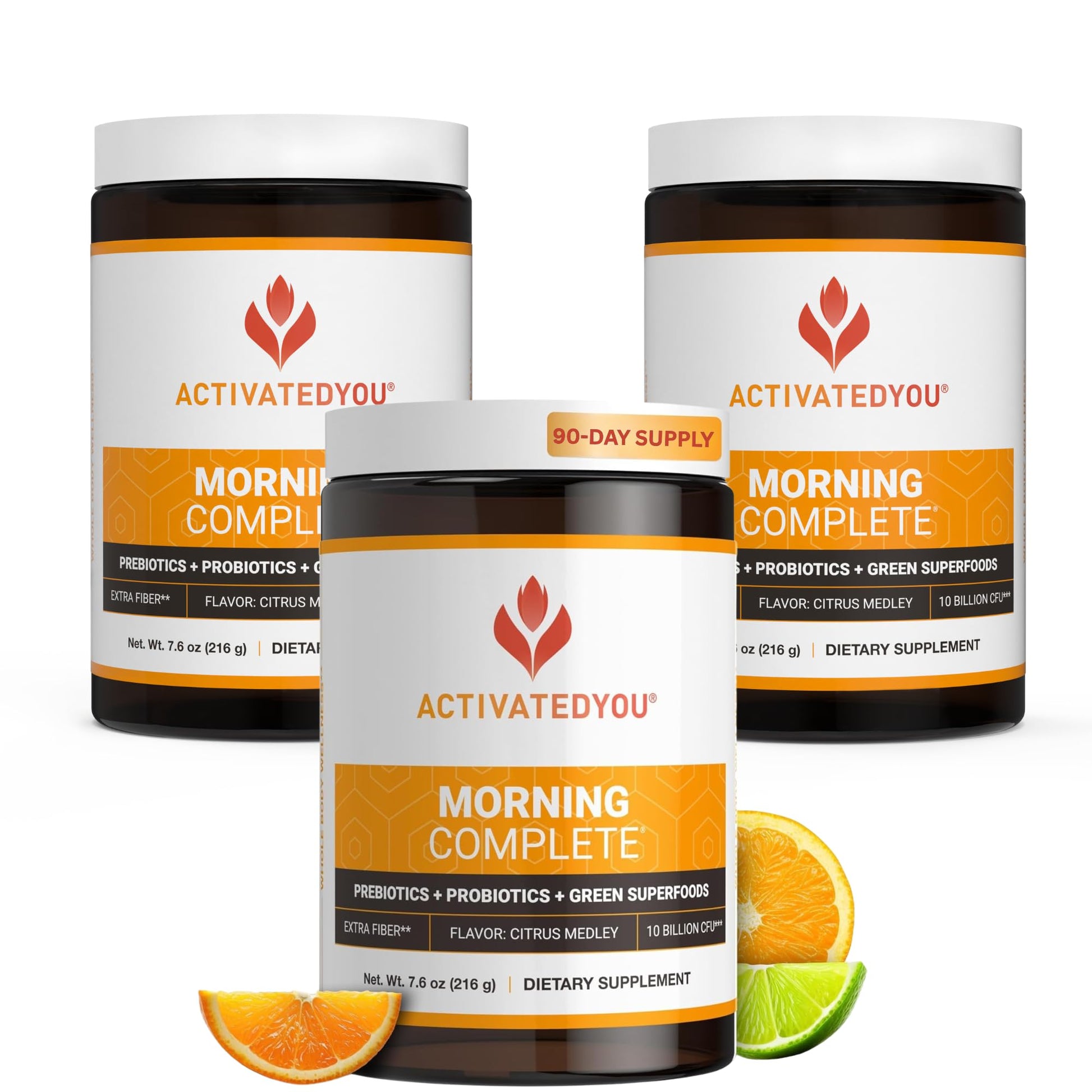 ACTIVATEDYOU Morning Complete Daily Wellness Greens Superfood Drink Mix for Gut Health w/Prebiotics, Probiotics, Antioxidants, Green Superfoods, 10 Billion CFUs (3 Pack, Citrus Medley) ACTIVATEDYOU buy supplements canada