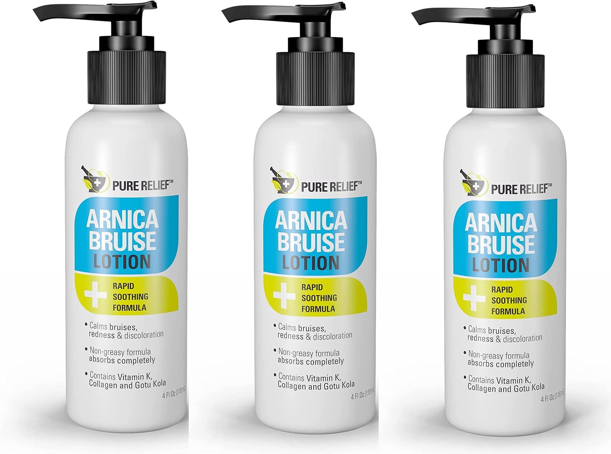 Pure Relief Arnica Bruise Relief Lotion for Bruising, Swelling, & Discoloration On Skin, Natural Skin Care Arnica Bruise Homeopathic Topical Bruise Cream W/Aloe Vera & Collagen, 4 Fl Oz (Pack of 3) Pure Relief buy supplements canada