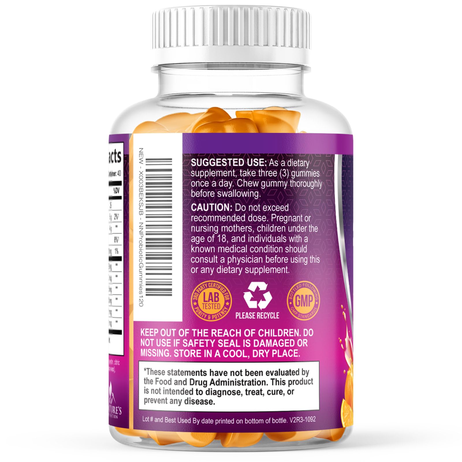 Probiotics for Digestive Health Gummies - 6 Unique Strains for Daily Immune Support & Gut Health, Supports Constipation, Gas & Bloating - Best Probiotic Supplement Nature's Nutrition buy supplements canada