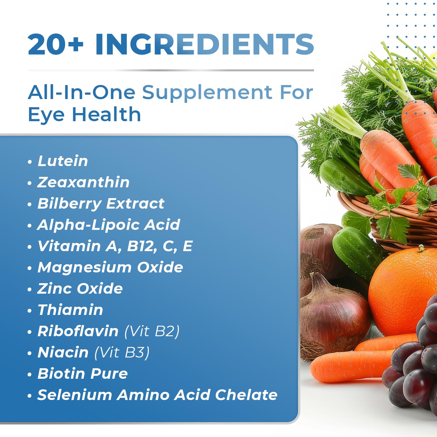 SIGHT EASY - Eye Vitamins & Mineral Supplements with Lutein & Zeaxanthin, Vitamin C, Vitamin E, Zinc and Bilberry for Healthy Vision and Eye Function Support - 60 Capsules, 1 Month Supply Nature’s NutriWave buy supplements canada