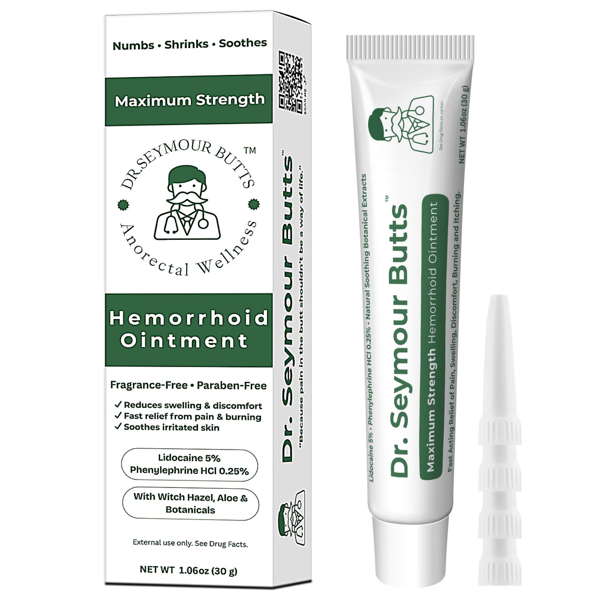 Dr. Seymour Butts Hemorrhoid Ointment – Lidocaine 5% Pain Relief for Burning, Itching & Irritation | External Hemorrhoid Care with Witch Hazel, Aloe & Botanical Support Dr. Seymour Butts buy supplements canada