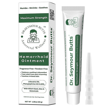 Dr. Seymour Butts Hemorrhoid Ointment – Lidocaine 5% Pain Relief for Burning, Itching & Irritation | External Hemorrhoid Care with Witch Hazel, Aloe & Botanical Support Dr. Seymour Butts buy supplements canada