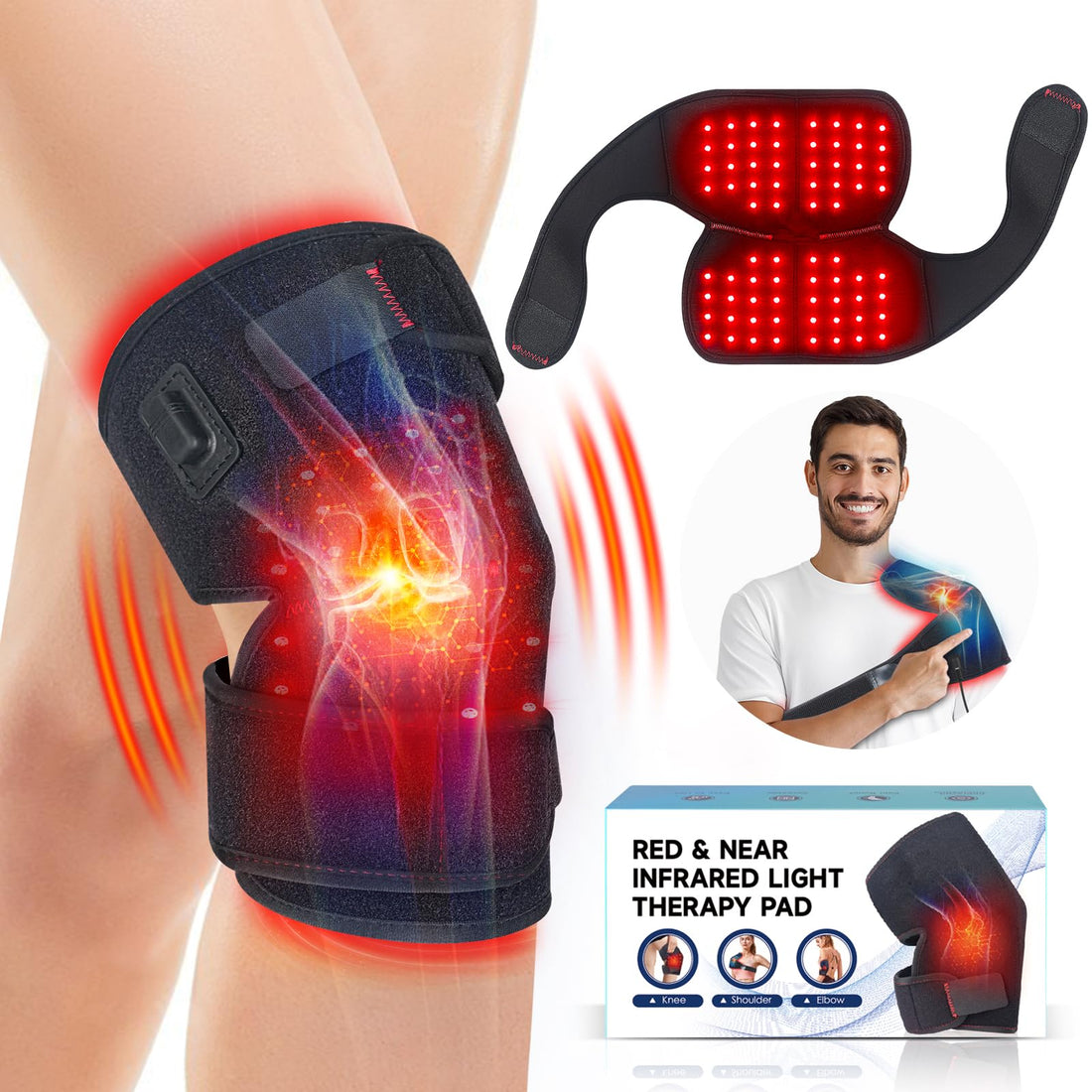 Red Light Therapy for Knee, Infrared Red Light Therapy Device Wrap Belt with 660nm Red Light RUISQM buy supplements canada