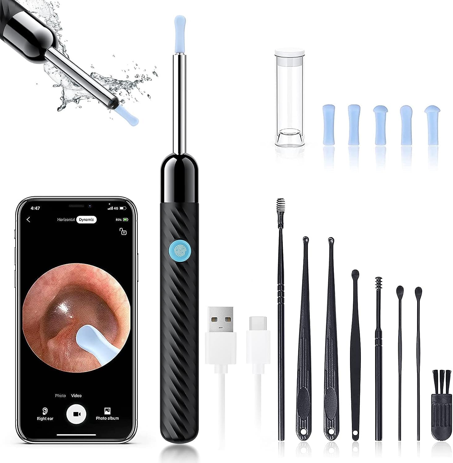 Ear Wax Removal - Earwax Remover Tool with 8 Pcs Ear Set - (Grey) LEIPUT buy supplements canada
