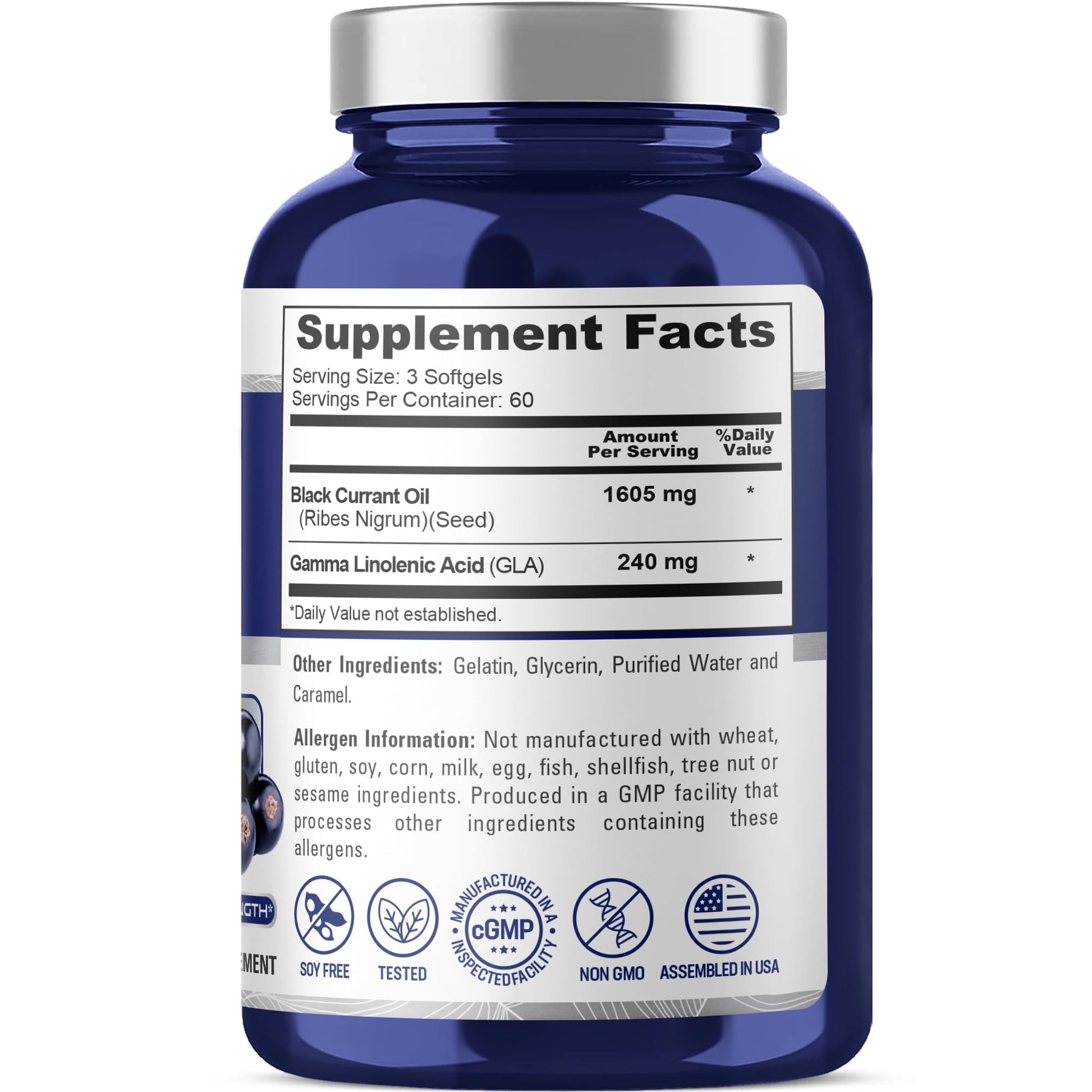 NusaPure Black Currant Seed Oil 1605 mg Gamma Linoleic Acid (GLA) 15% 180 Softgels (Non-GMO, Soyfree) NusaPure buy supplements canada