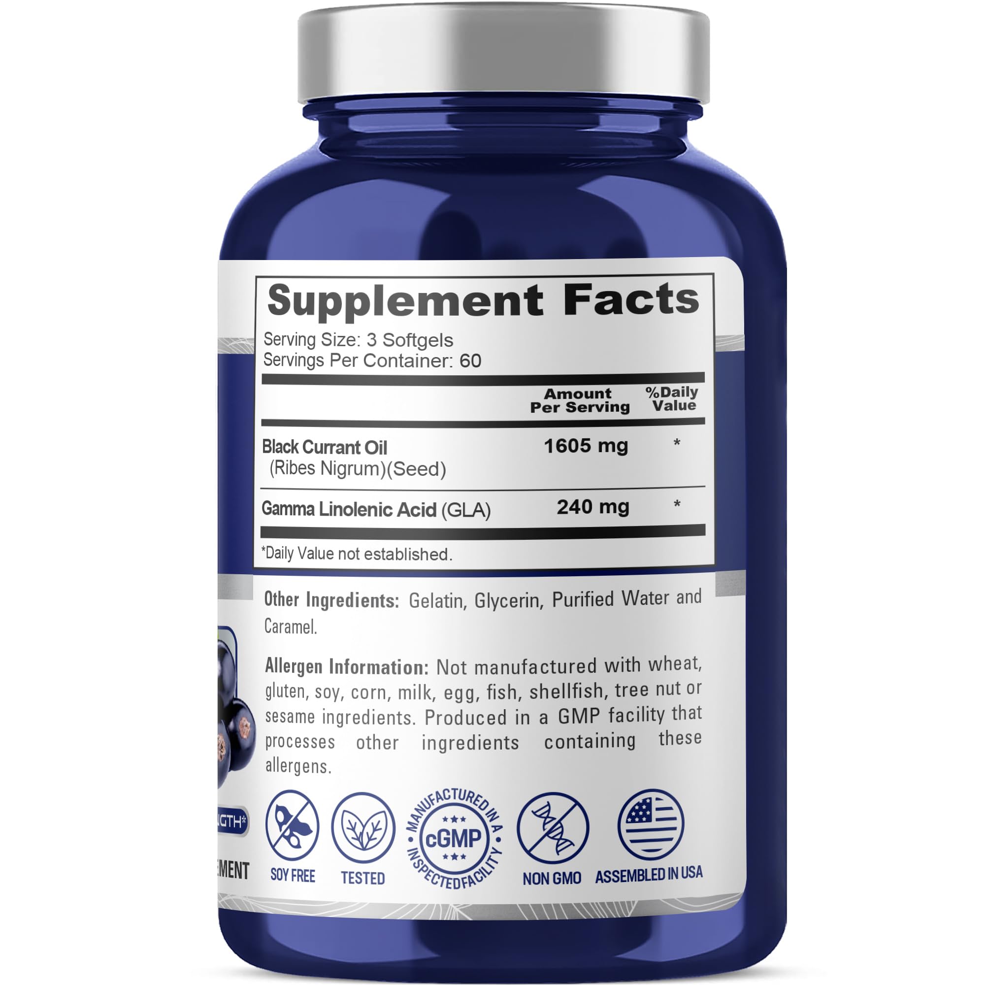 NusaPure Black Currant Seed Oil 1605 mg Gamma Linoleic Acid (GLA) 15% 180 Softgels (Non-GMO, Soyfree) NusaPure buy supplements canada
