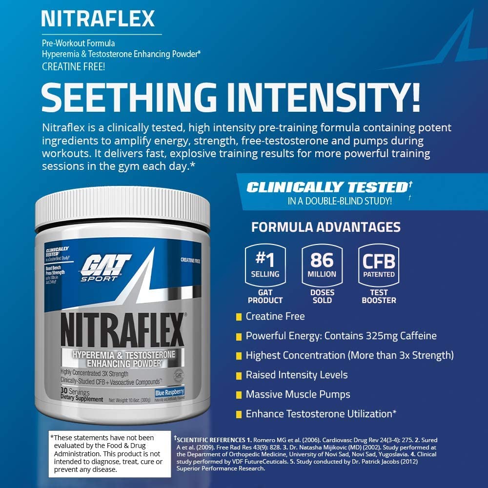 GAT SPORT Nitraflex Advanced Pre-Workout Powder, Increases Blood Flow GAT SPORT buy supplements canada