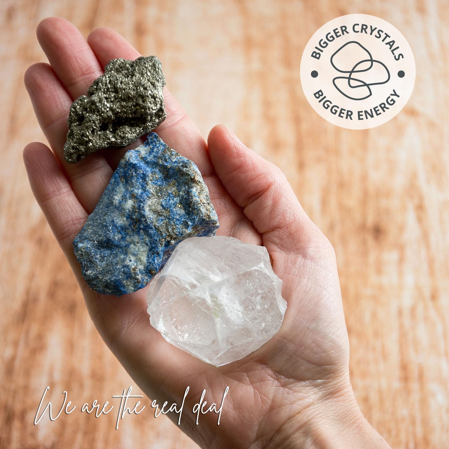 5PCS SAMSARI Abundance XL Crystals Healing Set - (Pyrite, Lapis Lazuli, Clear Quartz), 1 Palo Santo Stick SAMSARI buy supplements canada