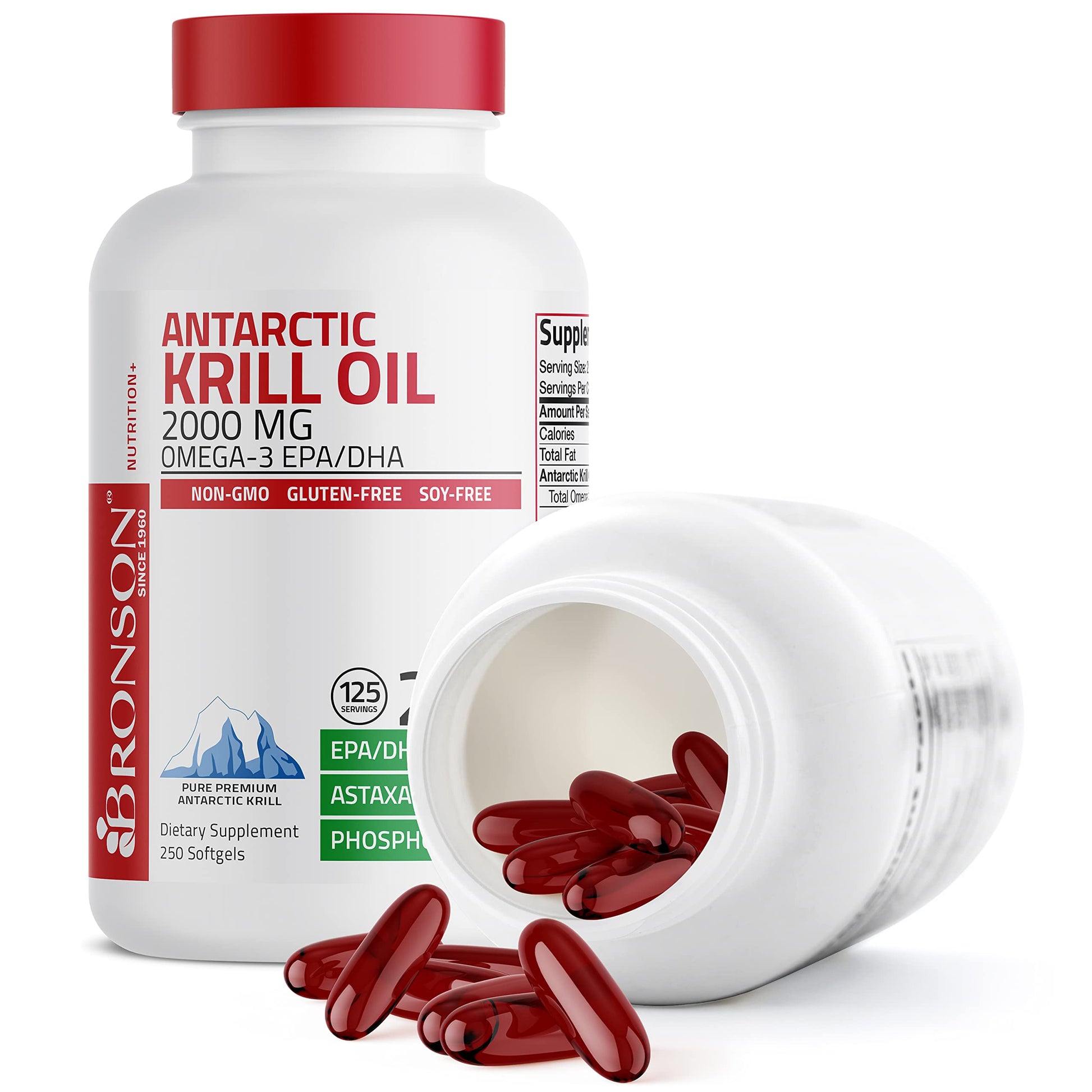 Bronson Antarctic Krill Oil 2000 mg with Omega-3s EPA, DHA, Astaxanthin and Phospholipi Bronson buy supplements canada