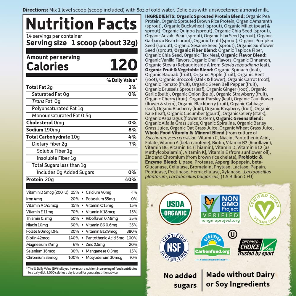 Garden of Life Meal Replacement Vanilla Chai Powder, 14 Servings Garden of Life buy supplements canada