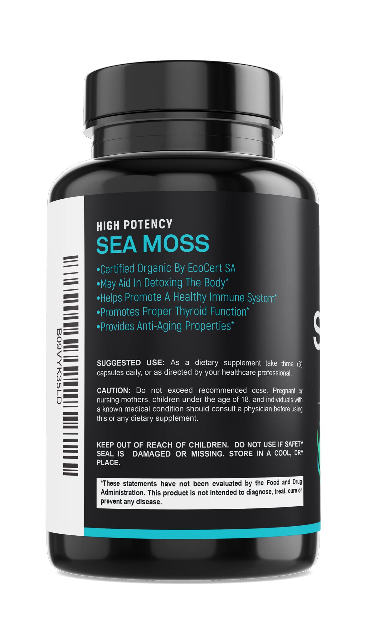 Certified Organic Sea Moss Capsules 2250mg Wildcrafted Irish Sea Moss Burdock Root SPARTIS buy supplements canada