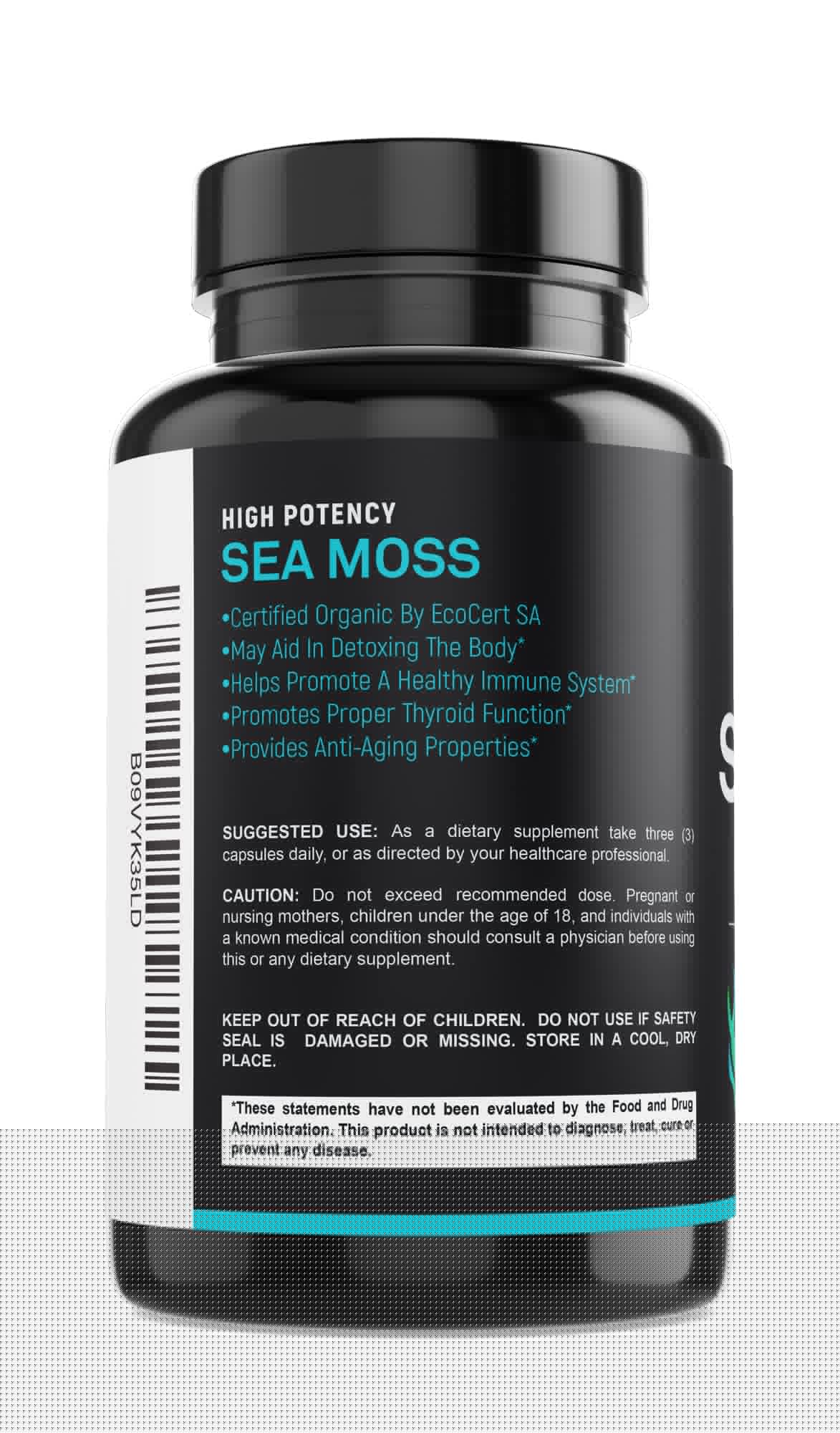SPARTIS Certified Organic Sea Moss Capsules 2250mg Wildcrafted Irish Sea Moss Burdock Root Bladderwrack Supplement Raw Seamoss Pills & Powder (Pack of 1 at 180-Caps) SPARTIS buy supplements canada