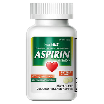 HealthA2Z® Aspirin 81 mg | Low Strength | Enteric Coated | Pain Relief | Reduces Minor Aches Muscle Pain & Cramps | Fever Reducer | Reduces Headache (365 Counts) HealthA2Z buy supplements canada