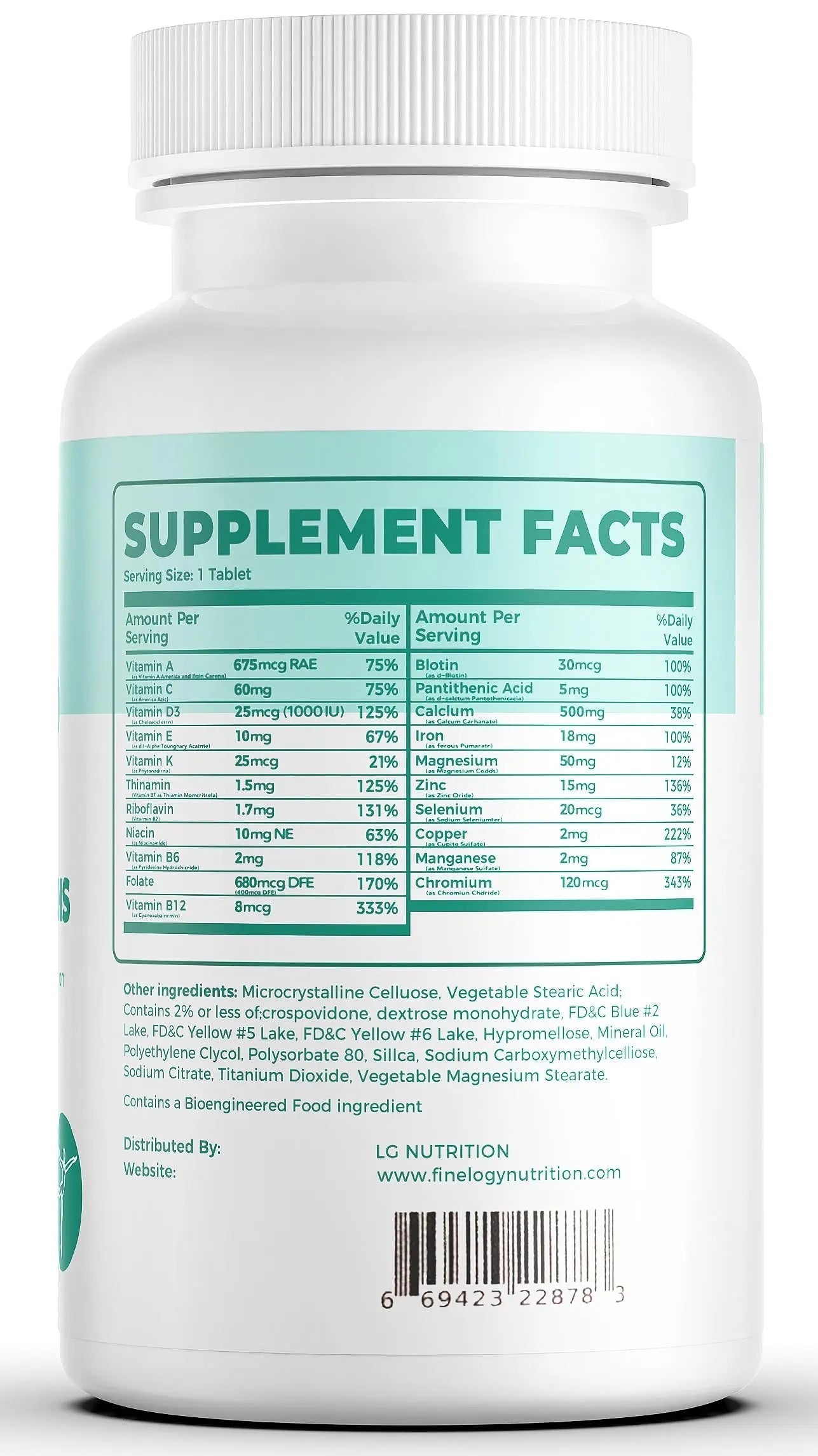 finelogy Womens Multivitamin - Essential Nutrients with Iron, Vitamins A, C, D3, K, B6 and B12 Supplements for Women’s Health, Energy Hair Skin & Nails finelogy buy supplements canada