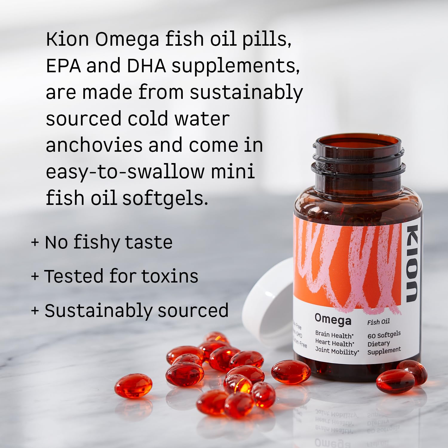 Kion Omega - Omega 3 Fatty Acid Supplements - DHA Supplements - Mini Fish Oil Softgels - Omega 3 DHA EPA Fish Oil Pills - Fish Oil 1,000 mg - 30 Servings Kion buy supplements canada