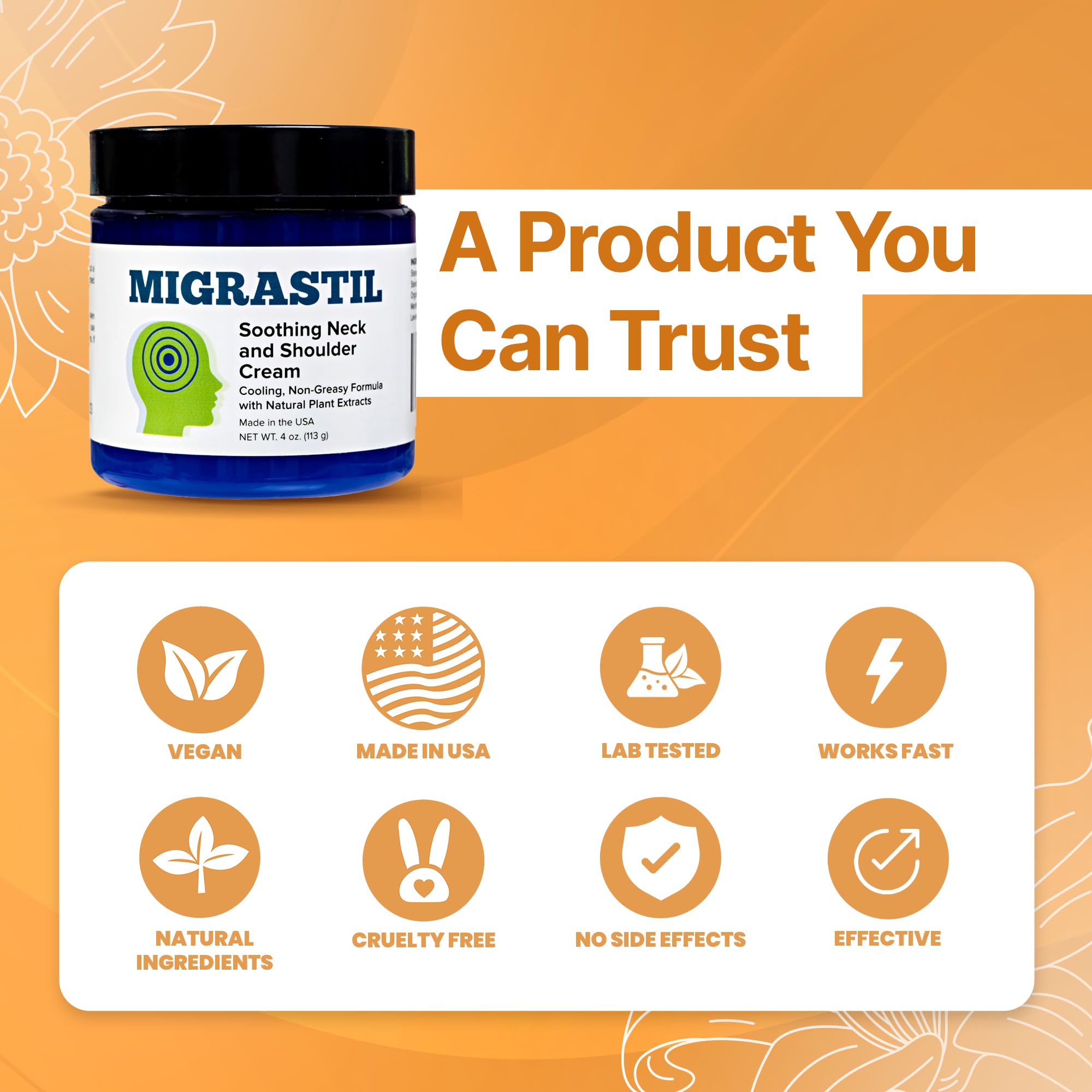 Basic Vigor Migrastil Neck & Shoulder Cream. Cooling Comfort for Migraines, Tech Neck & Tension. (4 oz.) Made in The USA. Basic Vigor buy supplements canada