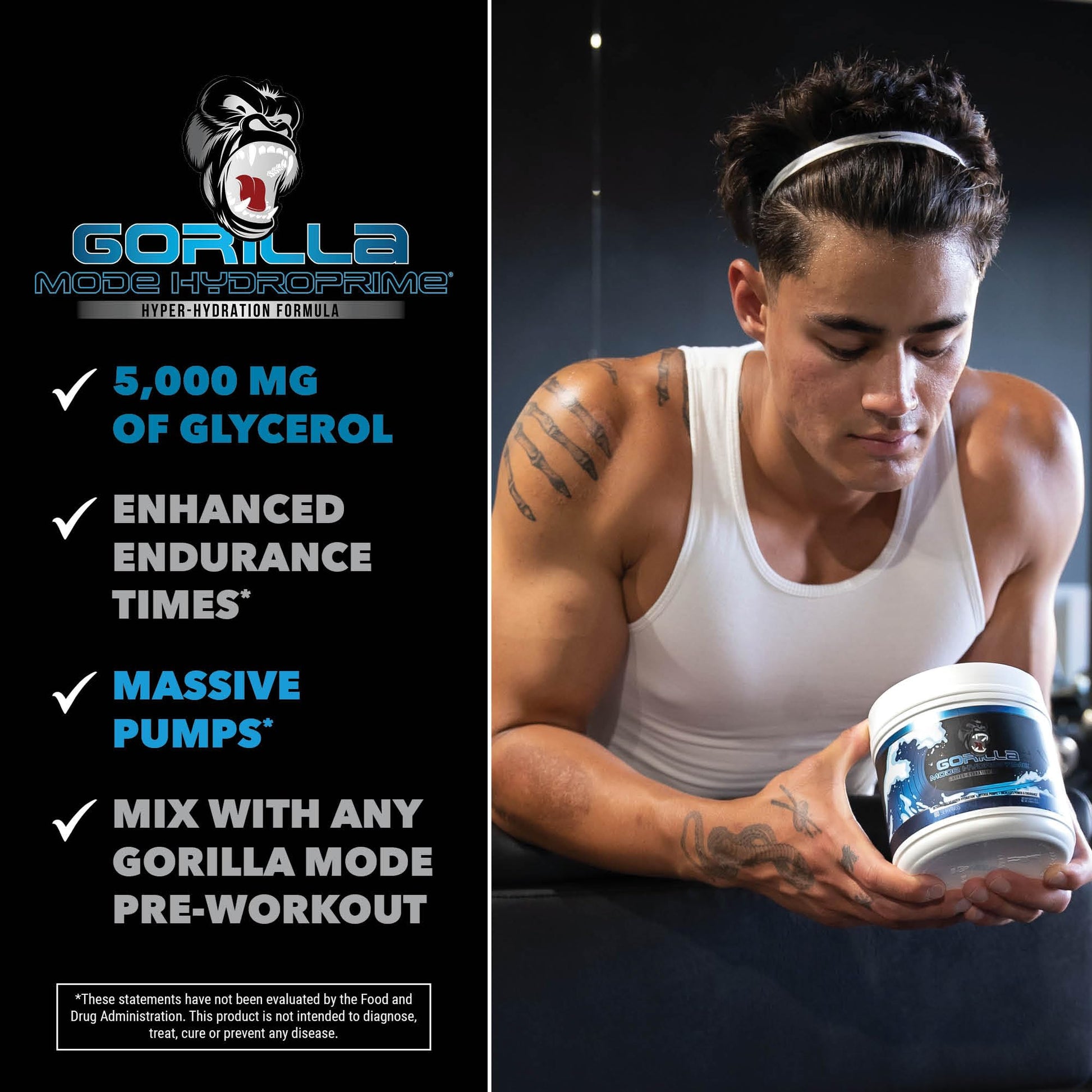 Gorilla Mind Hydroprime Glycerol Pre-Workout - Hydrating Pre-Workout Formula for Intense Gorilla Mind buy supplements canada