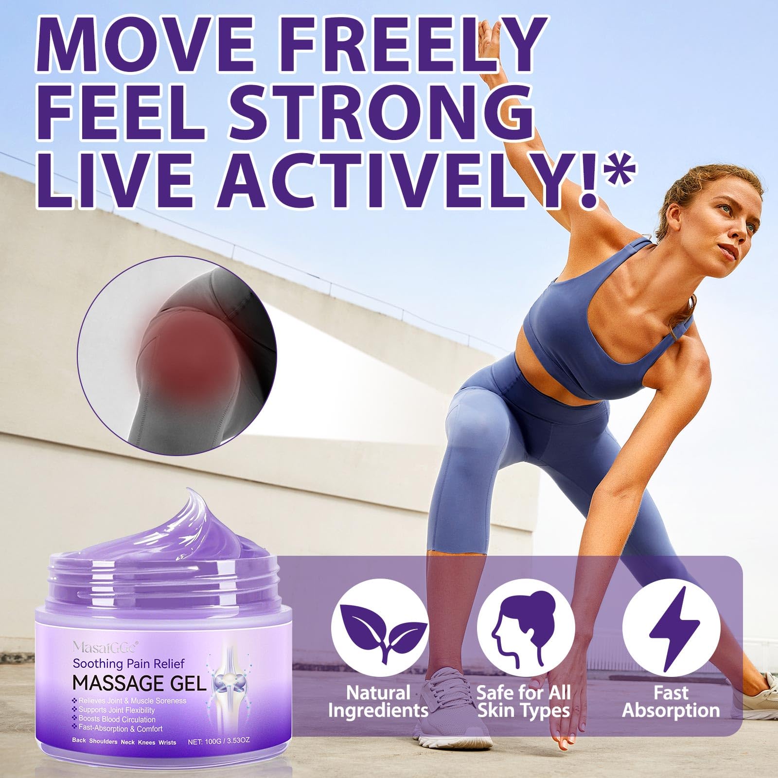 Soothing Massage Gel - Joint Massage Purple Gel, Natural Ingredients & Fast-Absorbing for Soothing Joint, Shoulder, Knee, Back & Muscle Stiffness GTZSXNP buy supplements canada