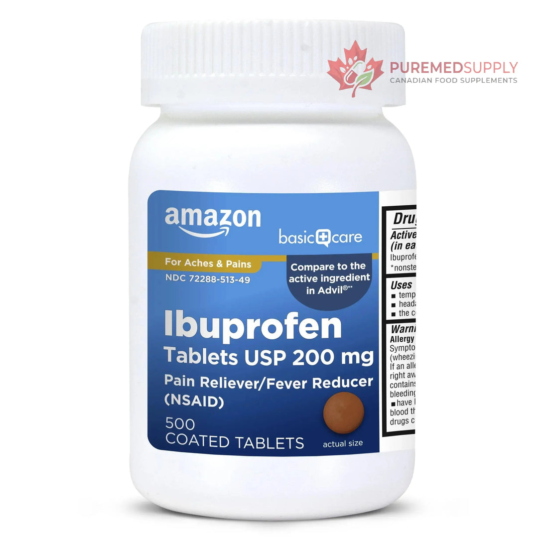 Basic Care Ibuprofen Tablets, 500 Count Amazon Basic Care buy supplements canada