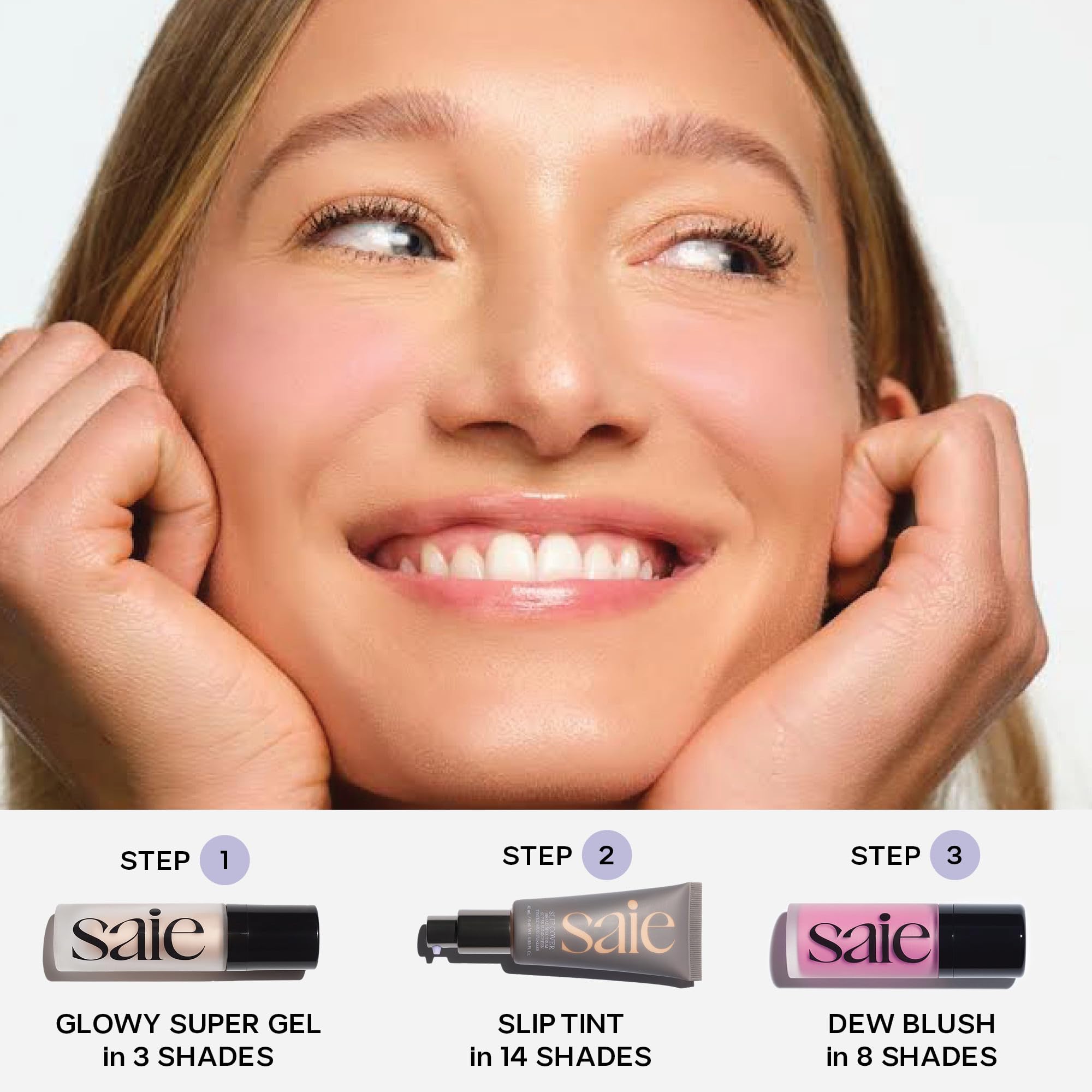 Saie Mini Glowy Super Gel - Hydrating Makeup Primer and Illuminating Glow Serum Enriched with Vitamin C and Squalane Oil - All-Over Liquid Highlighter Makeup for Instant Glass Skin - Starglow (0.5 oz) Saie buy supplements canada