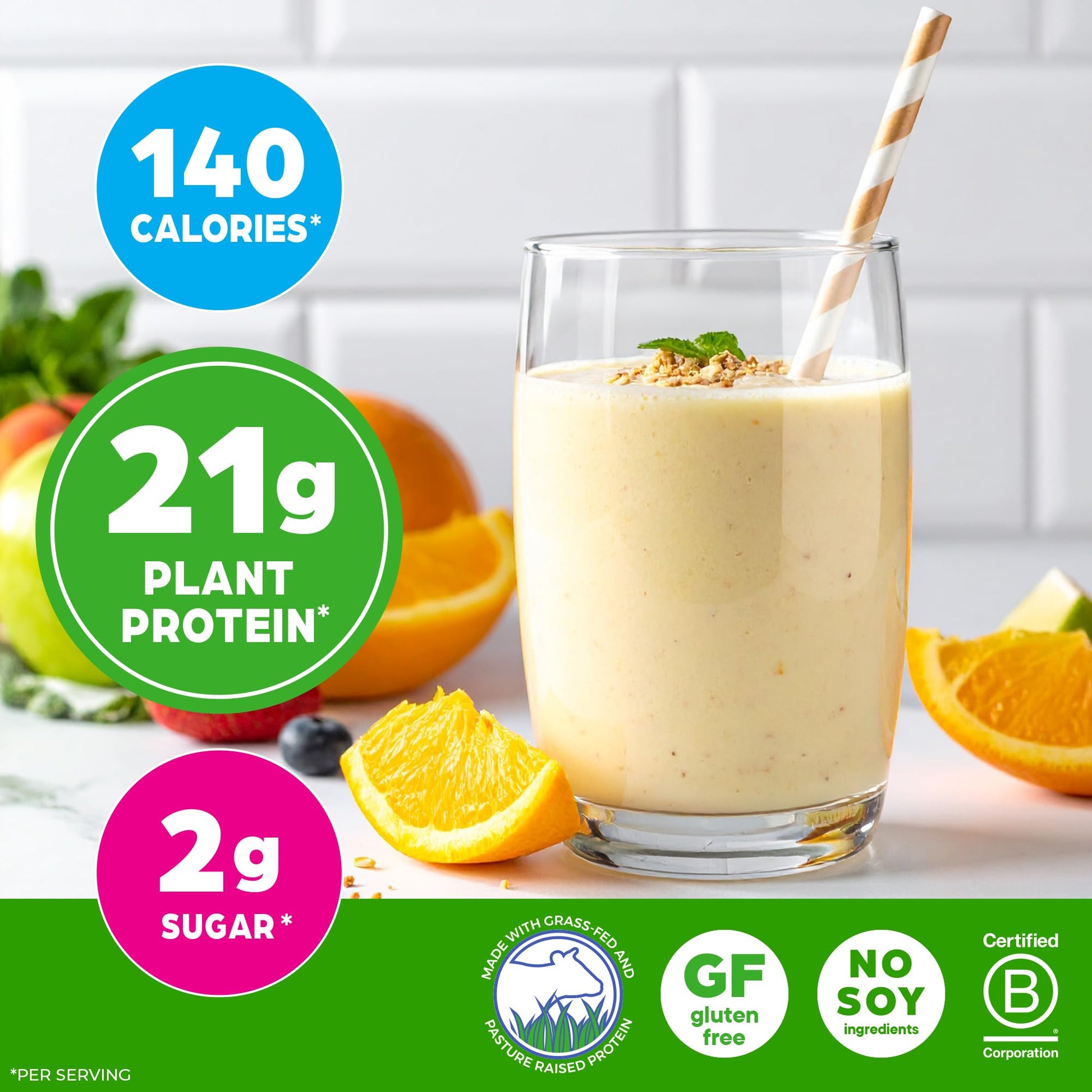 Orgain Whey Protein Powder, Vanilla Bean, 21g Grass Fed Dairy Protein, 5g BCAAs, 3g Prebiotic Fiber, 2g Sugar, No Added Hormones, Gluten Free, Kosher, for Shakes & Smoothies, 1.82 lb Orgain buy supplements canada