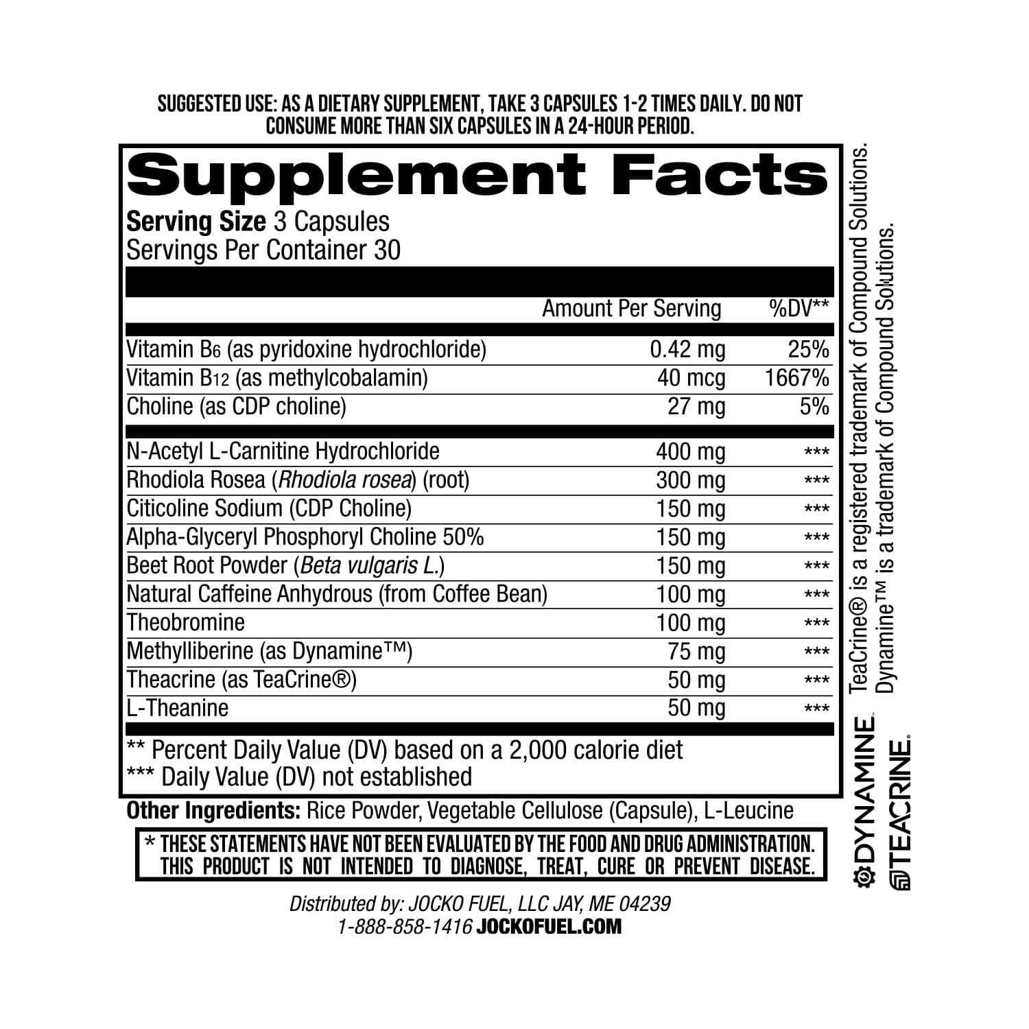 Jocko Fuel Brain Power - Nootropic Dietary Supplements for Memory & Focus wiht L Theanine, L Carnitine- Energy & Focus Supplement (90 Capsules) Jocko Fuel buy supplements canada