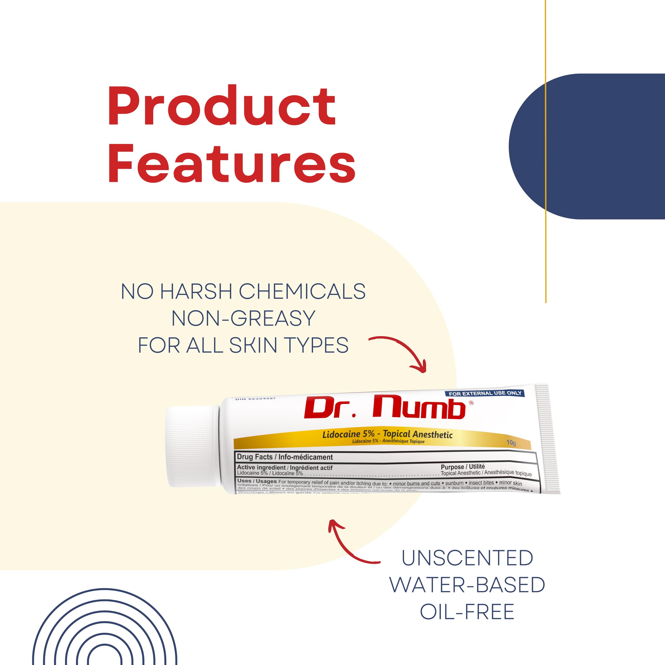 Dr. Numb 5% Lidocaine Numbing Cream, Nonprescription Maximum Strength Topical Anesthetic Cream - Temporary Relief of Pain, Itch, Discomfort for Hemorrhoid and Anorectal Uses - 10g Pack of 1 Dr. Numb buy supplements canada