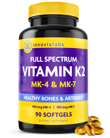 InnovixLabs Full Spectrum Vitamin K2-90 Softgels with 600 mcg of Trans Form MK7 and MK4 - Supports General Health and Bone Strength InnovixLabs buy supplements canada